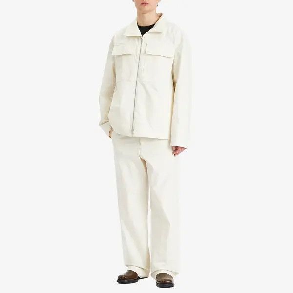 Jil Sander o1loc1c0426 Relaxed Fit Blouson in White Size US M / EU 48-50 / 2 - 4 Thumbnail