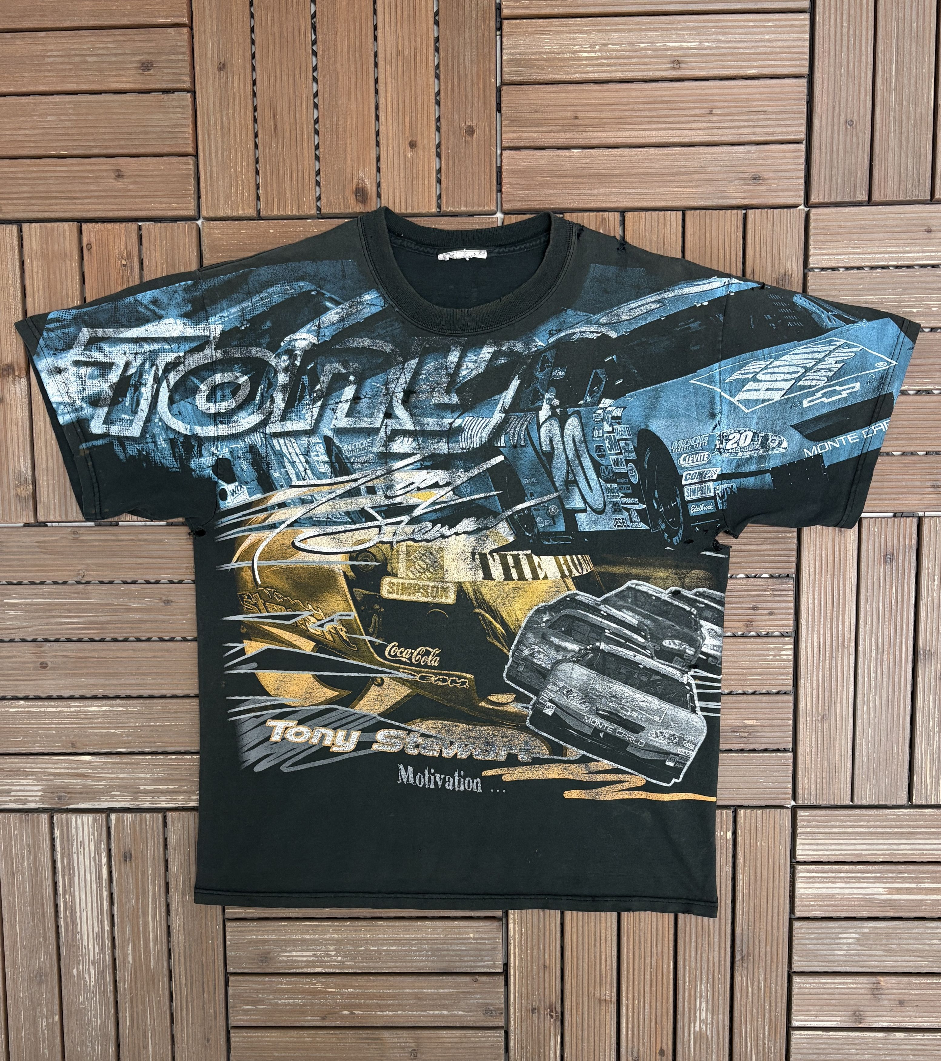 Vintage Tony Stewart Motivation... Vintage AOP NASCAR T-Shirt Tee Size US L / EU 52-54 / 3 - 1 Thumbnail