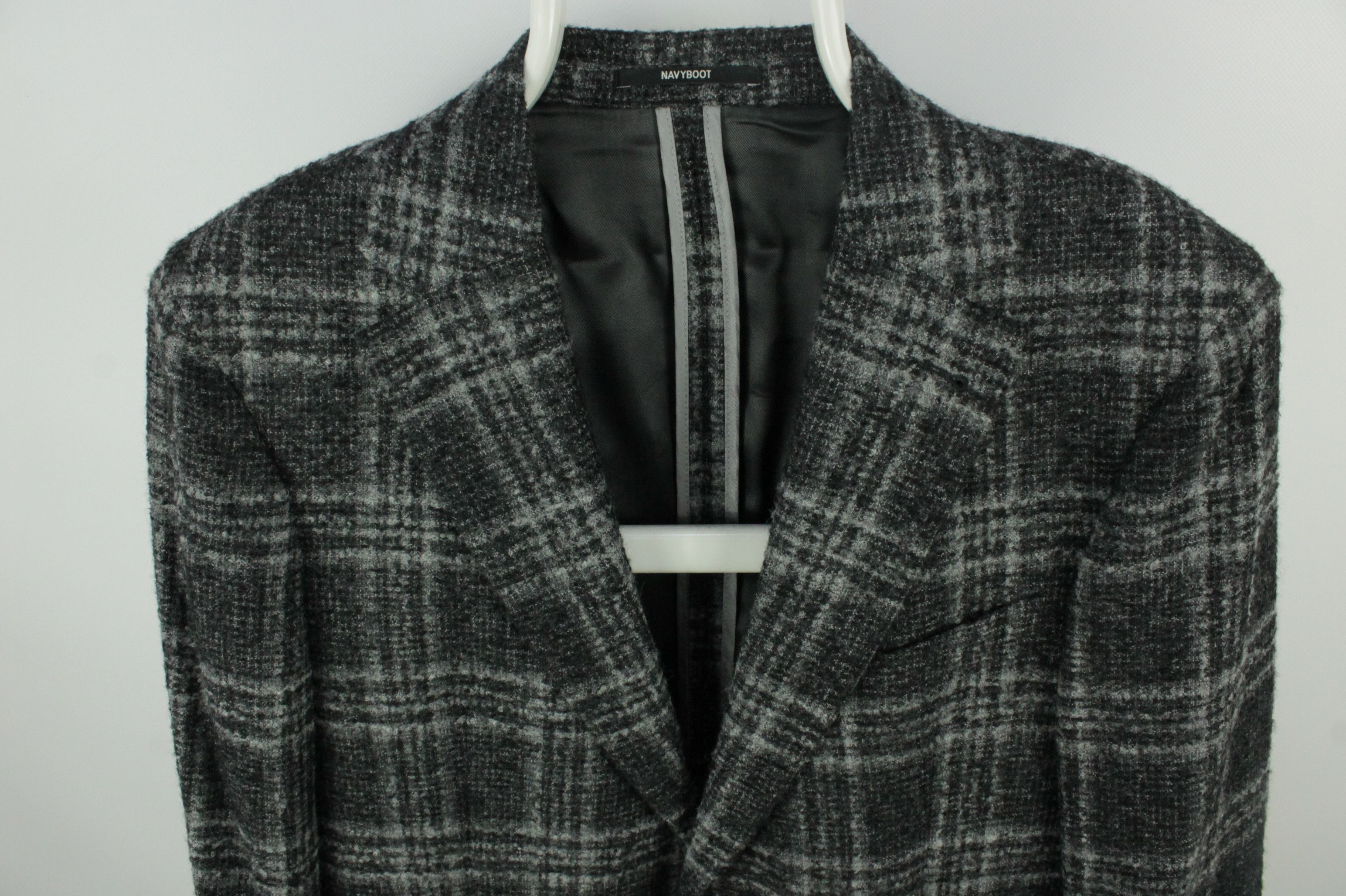 NAVYBOOT NAVYBOOT Loro Piana Suri Alpaca Gray Check Sport Coat Size US L / EU 52-54 / 3 - 2 Thumbnail