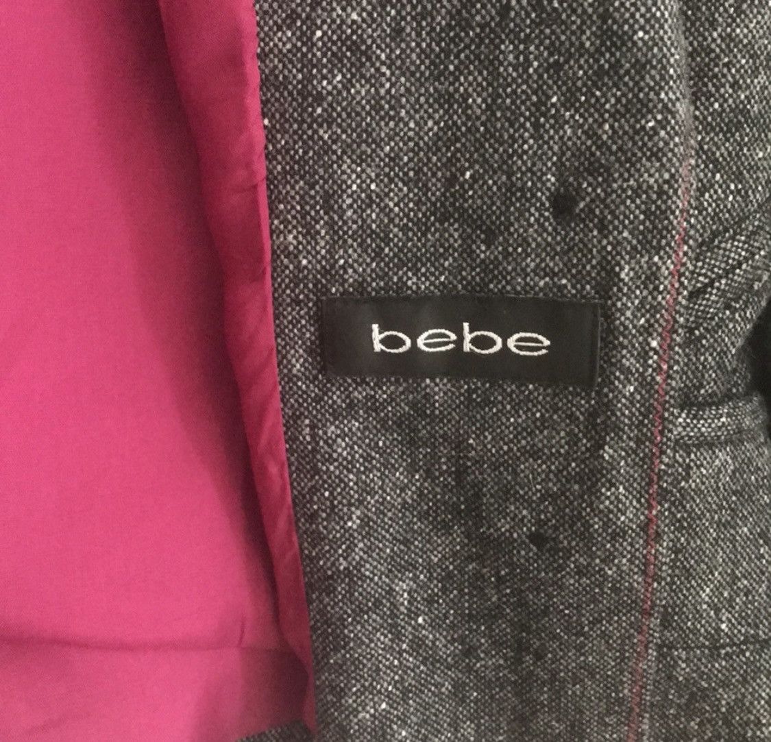 Bebe BEBE VINTAGE PINK EMBROIDERED GREY WOOL BLAZER JACKET Size M / US 6-8 / IT 42-44 - 3 Thumbnail