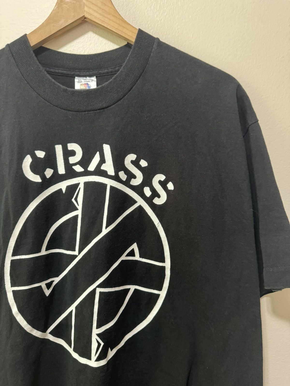 image of Band Tees x Rock T Shirt Vintage The Crass Punk Band Art Collective Shirt in Black, Men's (Size XL)