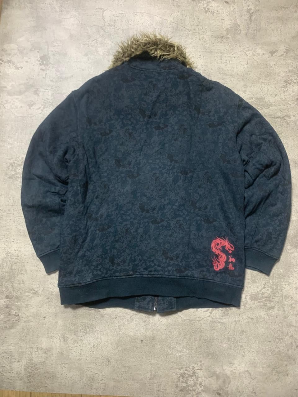 Japanese Brand 2000s DJ Free Dragon Art Fur Zip Up Jacket Size US L / EU 52-54 / 3 - 9 Thumbnail