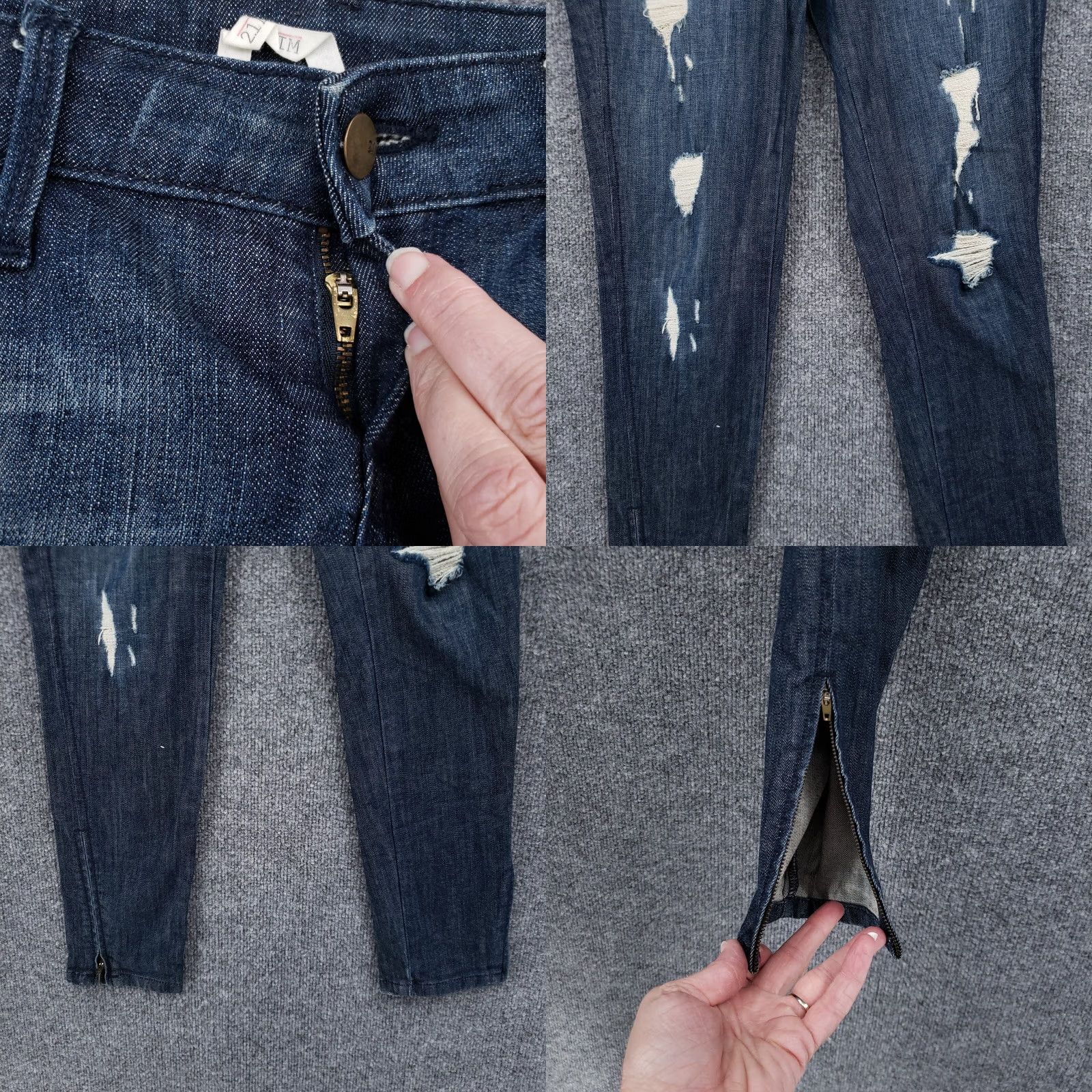 Forever 21 FOREVER 21 Jeans Womens Skinny Ankle Zip Distressed Rinse Blue Denim Low Rise Size 26" / US 2 / IT 38 - 8 Thumbnail