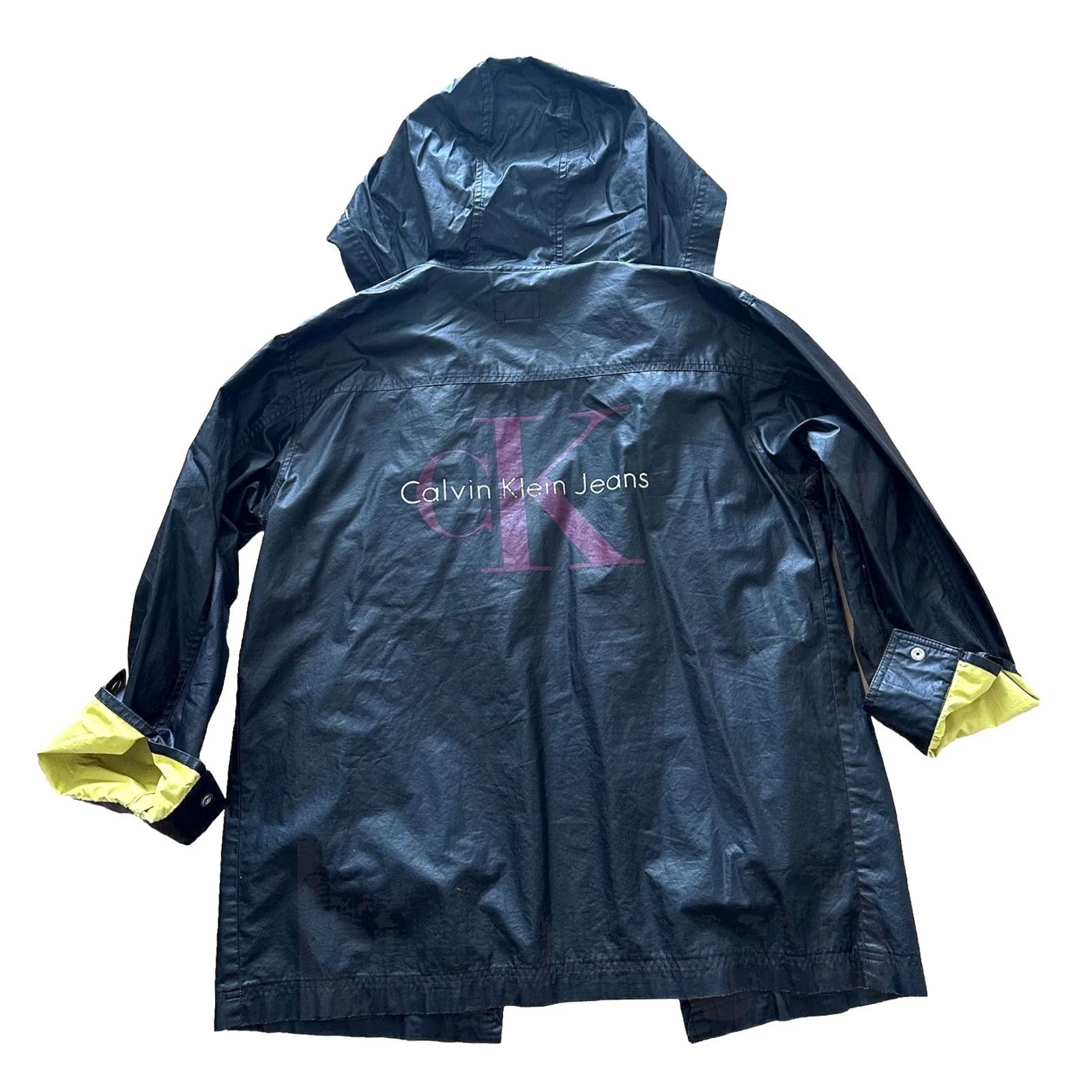 Calvin Klein VINTAGE CALVIN KLEIN JEANS Jacket Men’s Small Black 90s Windbreaker CK Rain Coat Size US 29 - 2 Thumbnail