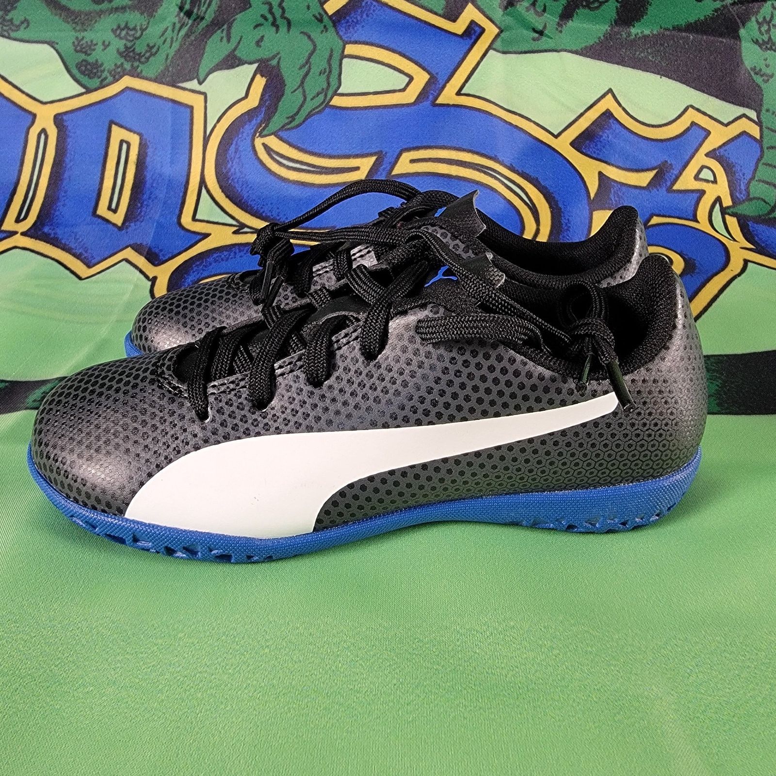Puma Puma Spirit IT Junior Indoor Soccer Shoes Sz 13C Black/White Size US 13 / EU 46 - 2 Thumbnail