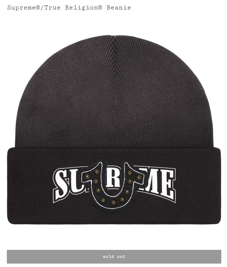 ブラック Supreme x True Religion Beanie Supreme Diamond Beanie