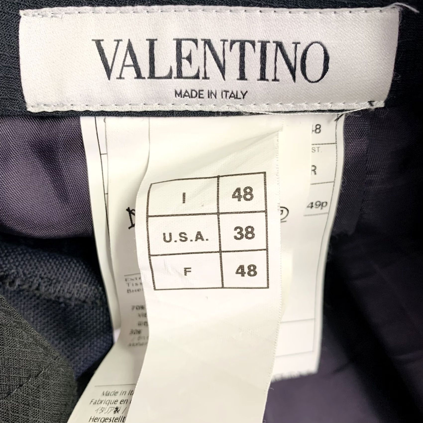 Valentino VALENTINO Dress Pants Size 32 Navy Mohair Wool Velvet Stripe Pleated Button Fly Size US 32 / EU 48 - 3 Thumbnail