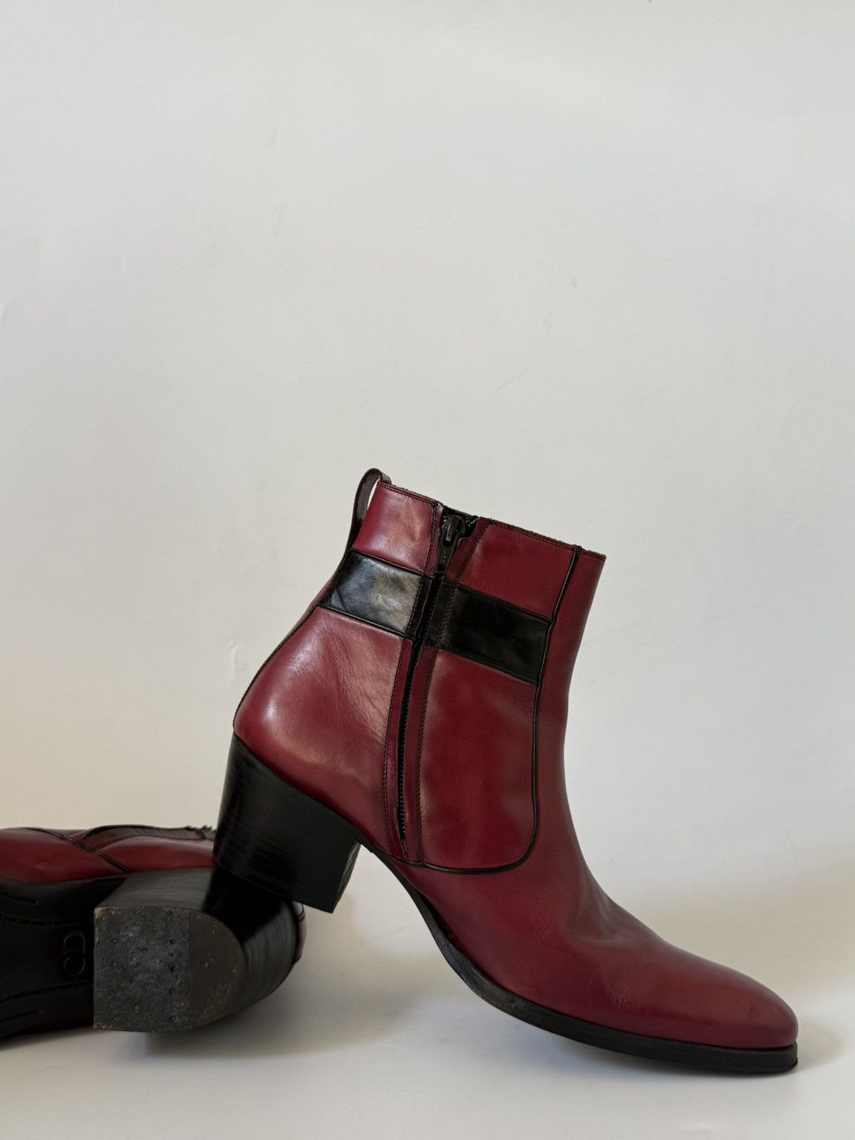 Dior Dior Homme by Hedi Slimane A/W07 “Navigate” Red Cuban Boots Size US 6.5 / EU 39-40 - 4 Thumbnail