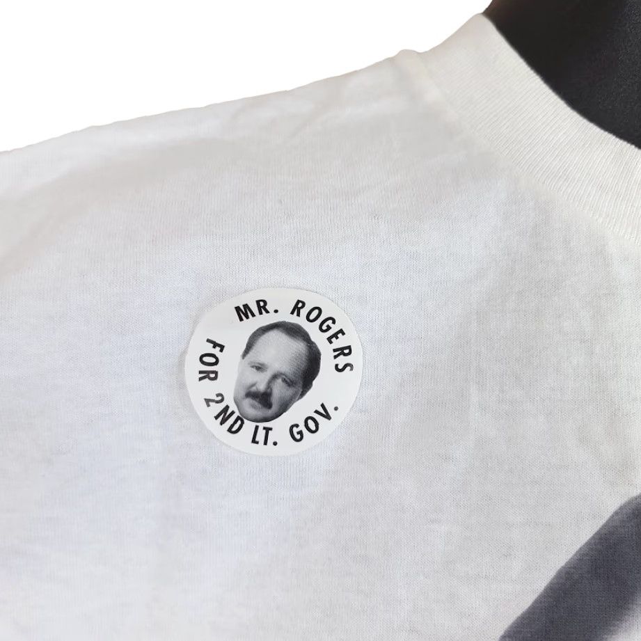 Fruit Of The Loom VINTAGE Mr Rogers For 2nd Lieutenant Governor T Shirt Mens Size L White Cotton 90s Politics Voting Size US L / EU 52-54 / 3 - 4 Thumbnail