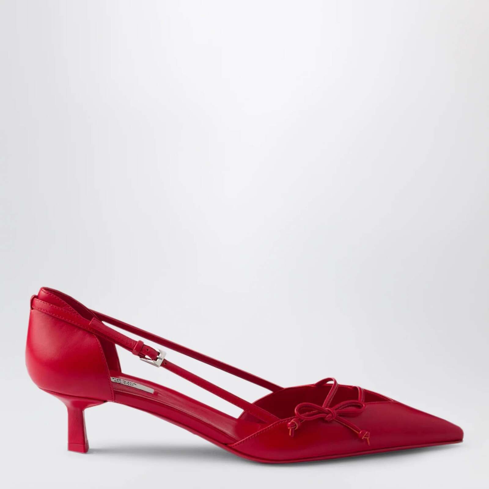 Prada Leather Slingback Pump (120) in Red, Women's