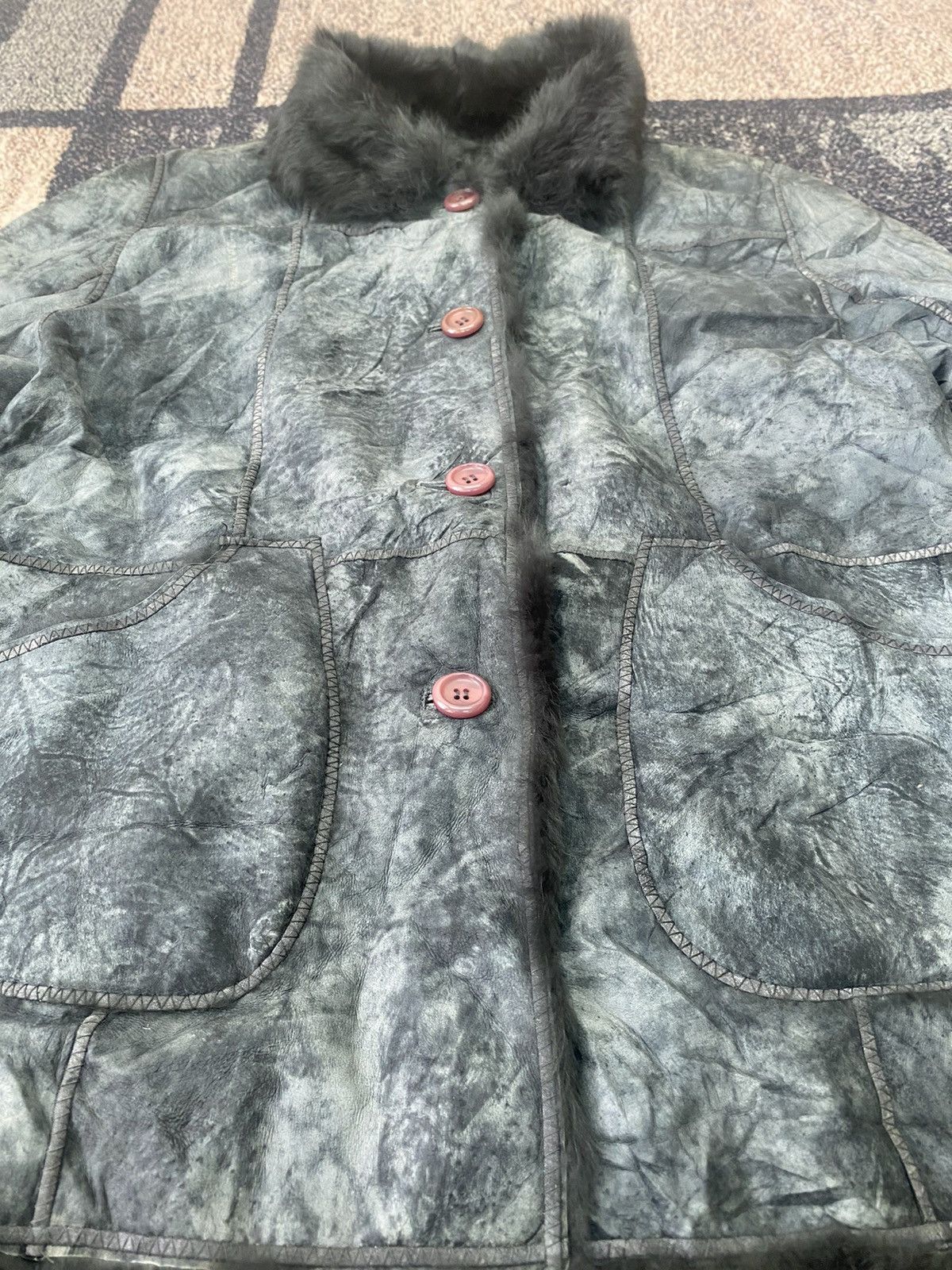 If Six Was Nine × Japanese Brand × Le Grande Bleu (L.G.B.) Japan Oricraf Rabbit Fur leather jacket Size US L / EU 52-54 / 3 - 7 Thumbnail