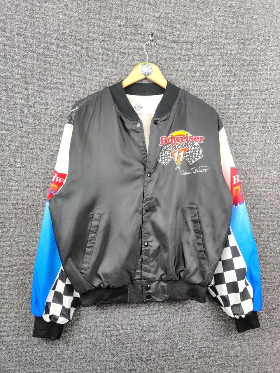 NASCAR Vintage Budweiser Racing Bill Elloit Nascar Bomber Jacket Size US XL / EU 56 / 4 - 4 Thumbnail