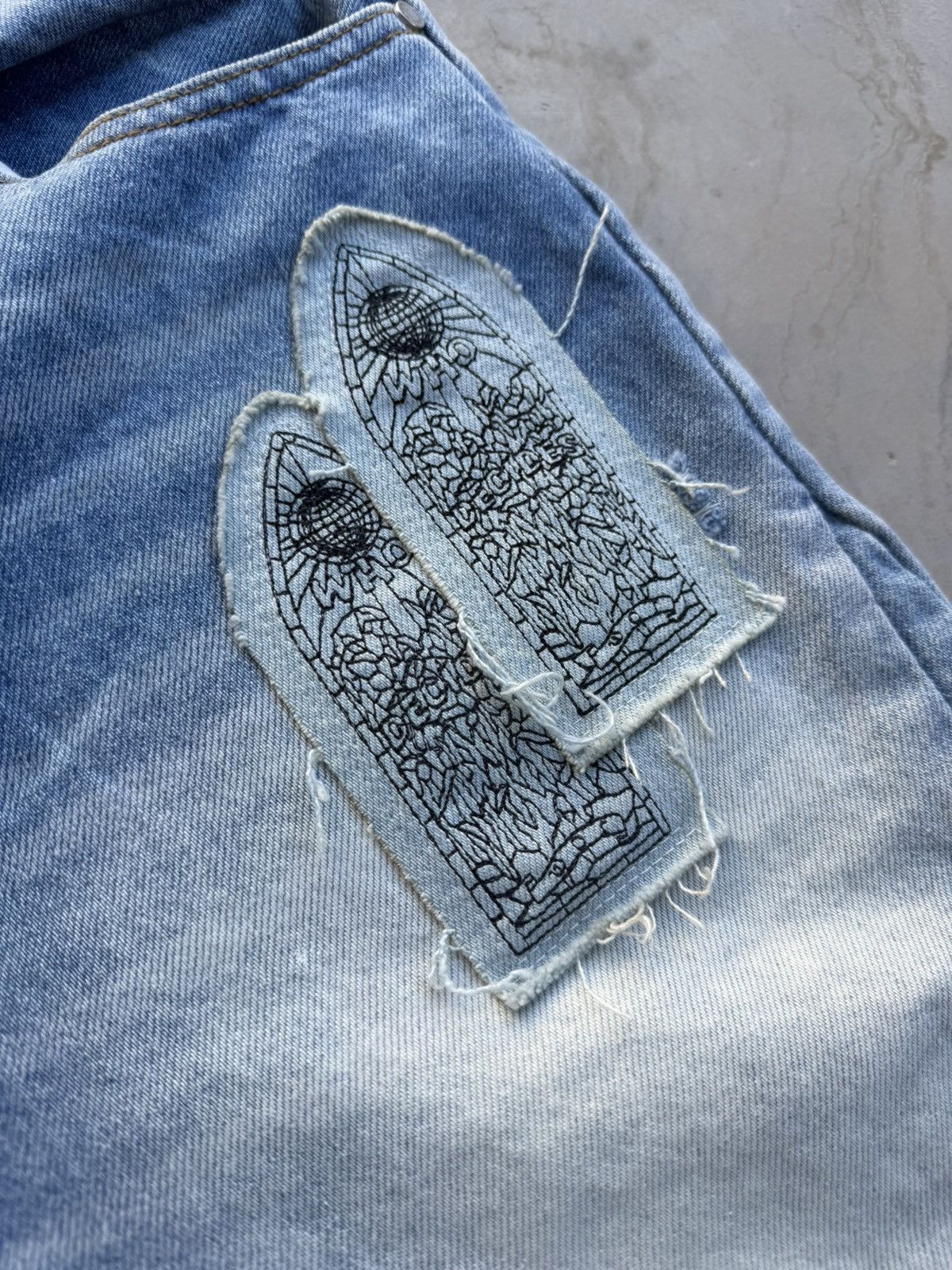 Who Decides War Who Decides War Patched Arch Blowout Denim Shorts Size 32 Size US 32 / EU 48 - 5 Thumbnail