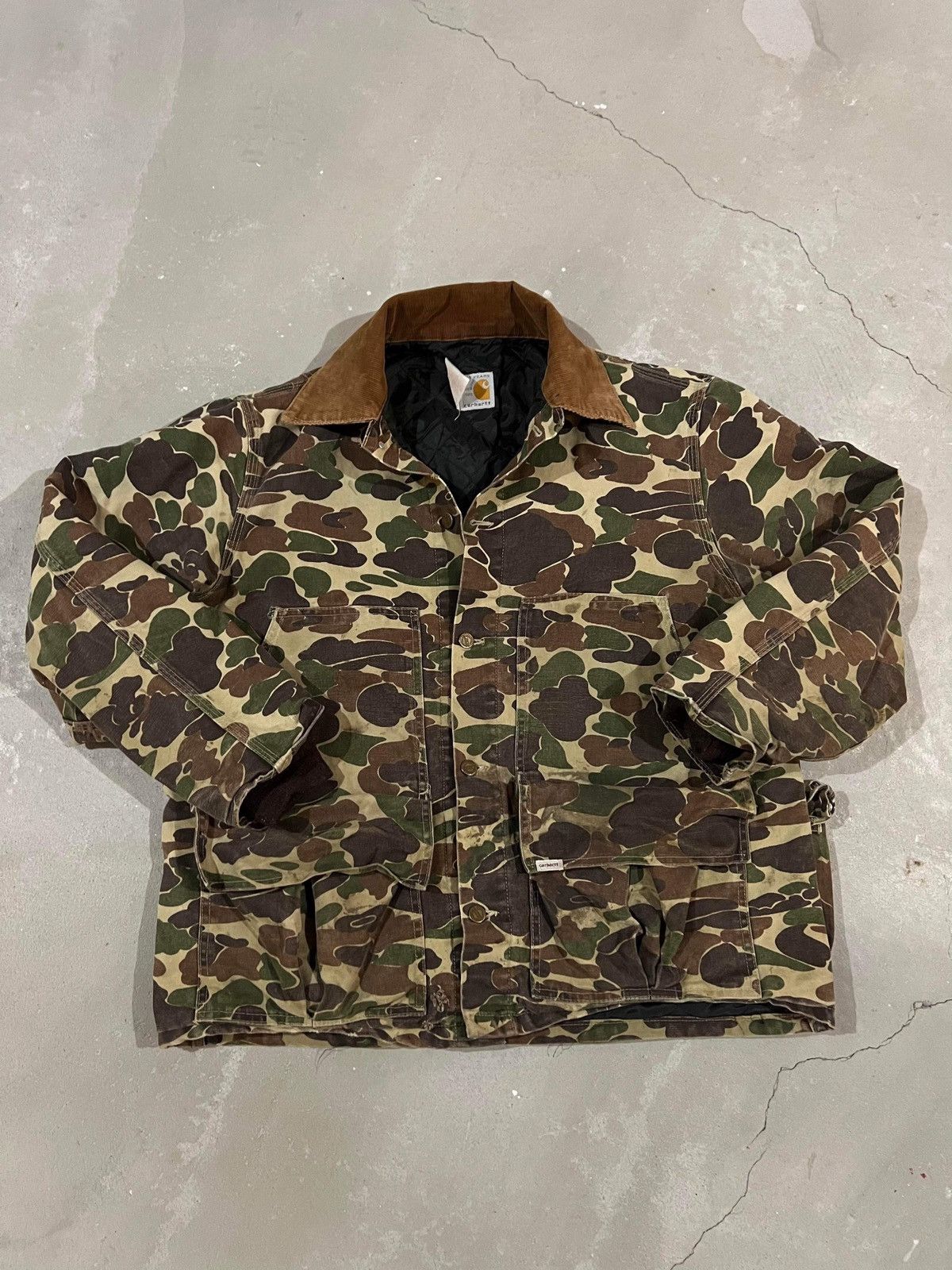 image of Vintage 1985 Carhartt Camo 100 Year Anniversary Duck Camo, Men's (Size XL)