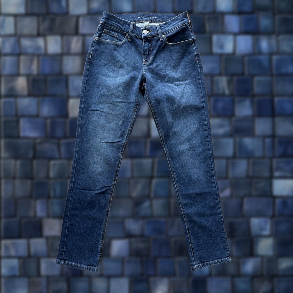 Mott & Bow VINTAGE Mott & Bow Boyfriend Jeans Womens 24x28 26x28 Straight Denim Blue 5-Pocket Mens Girls Size 42" / US 20 - 1 Thumbnail