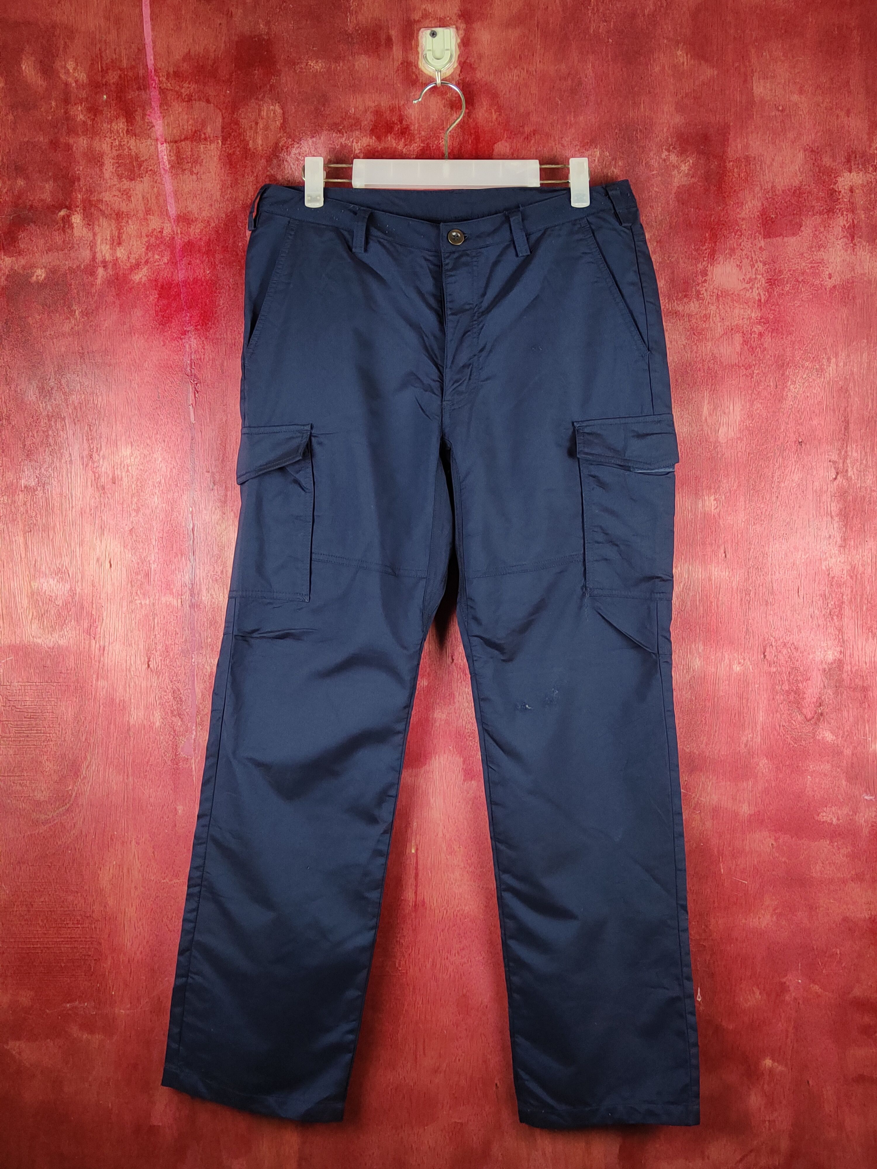image of Vintage Blue Multipocket Tactical Cargo Pants S2383 in Dark Blue, Men's (Size 32)