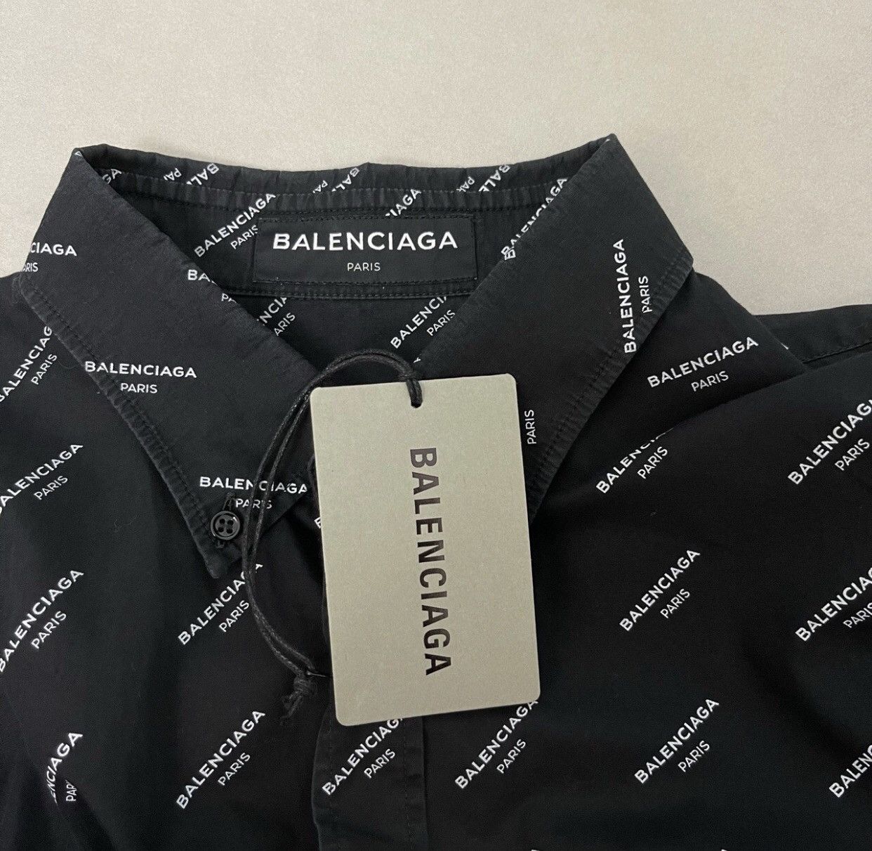 Balenciaga Balenciaga Long Sleeve Shirt in Black with Full Logo shirt Size US M / EU 48-50 / 2 - 6 Thumbnail
