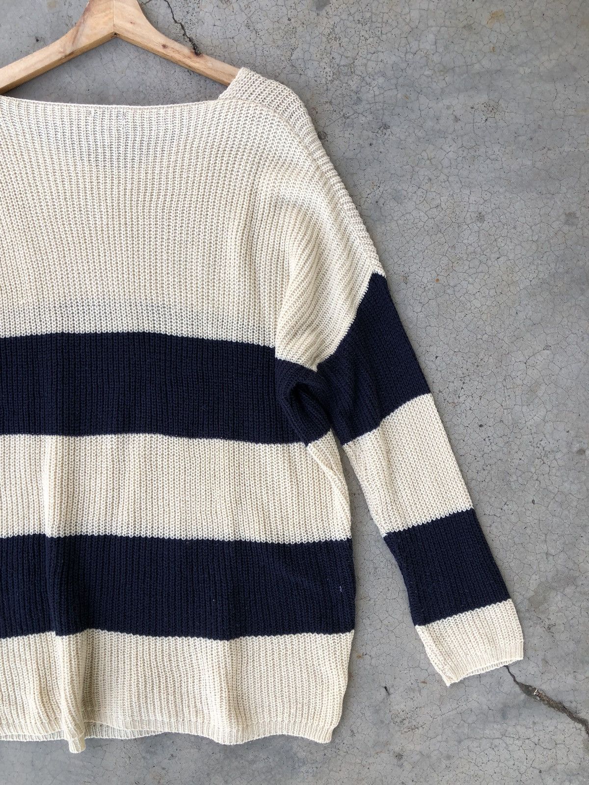 Japanese Brand Vintage Stripe Knitsweater, Coats, Jacket Pullover Size US XL / EU 56 / 4 - 11 Thumbnail