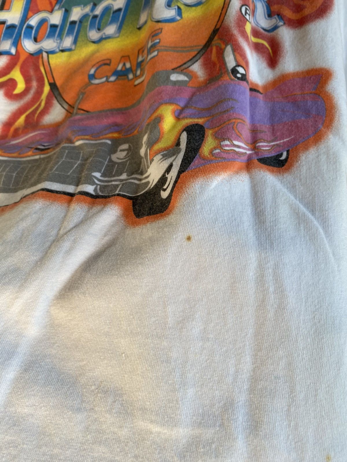 Hard Rock Cafe Vintage 90s Hard Rock Cafe Singapore T-Shirt White Flame Car Size US L / EU 52-54 / 3 - 6 Thumbnail