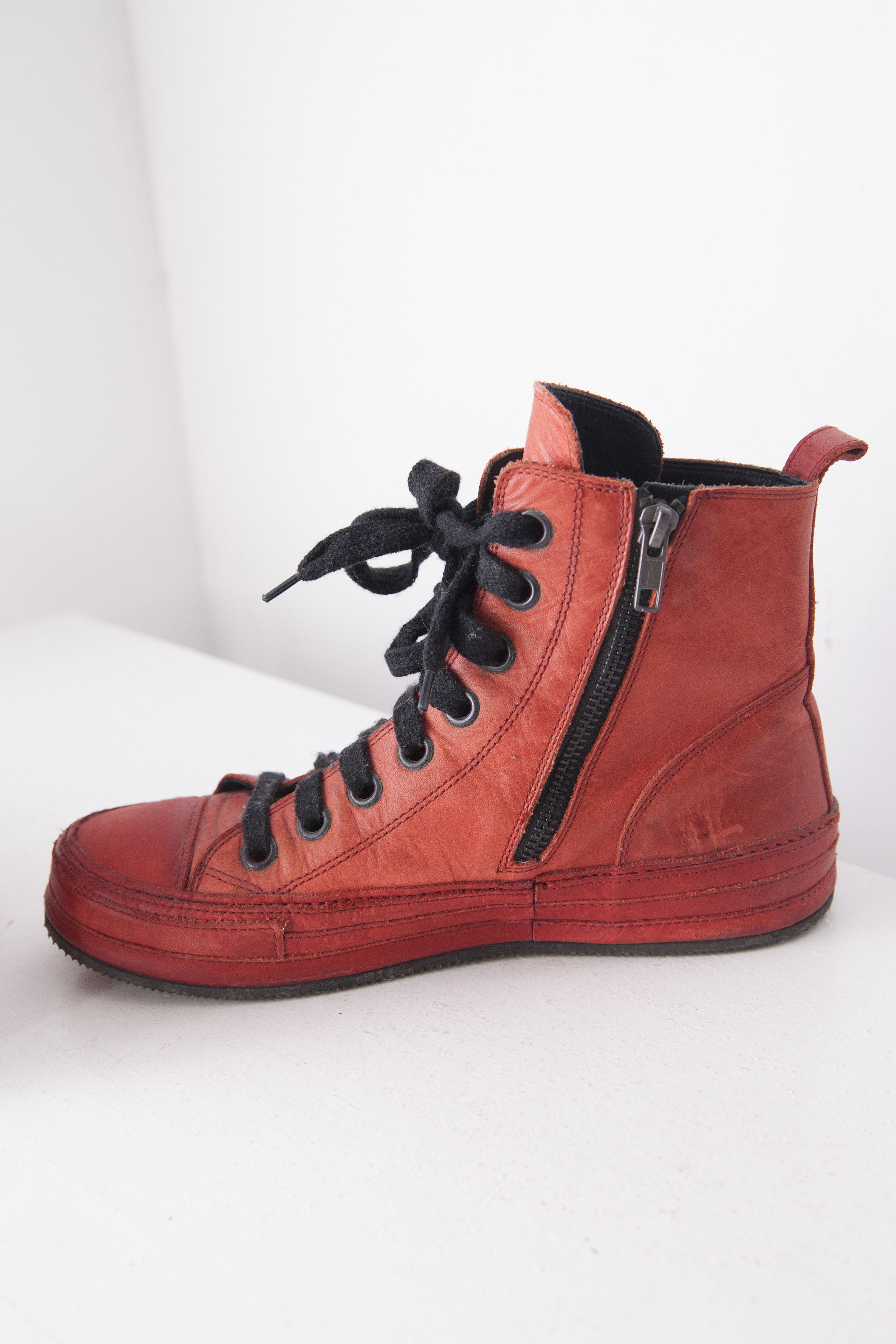 Ann Demeulemeester Ann D red hi-top sneakers Size US 7 / IT 37 - 7 Thumbnail