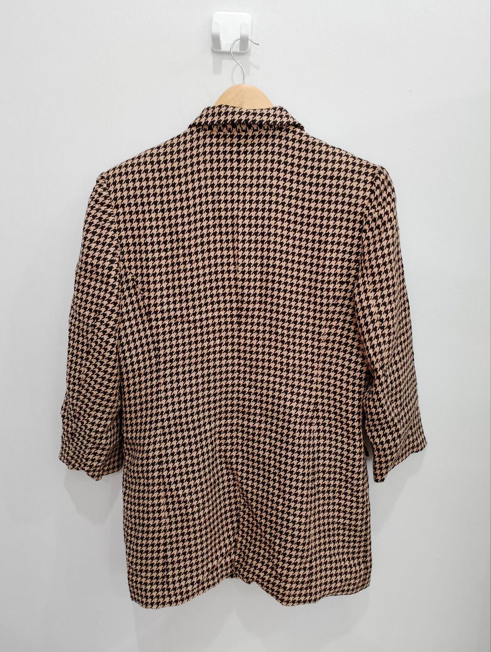 Japanese Brand CECILE QUELLE Europe Line Houndstooth Double Breasted Blazer Size L / US 10 / IT 46 - 2 Thumbnail
