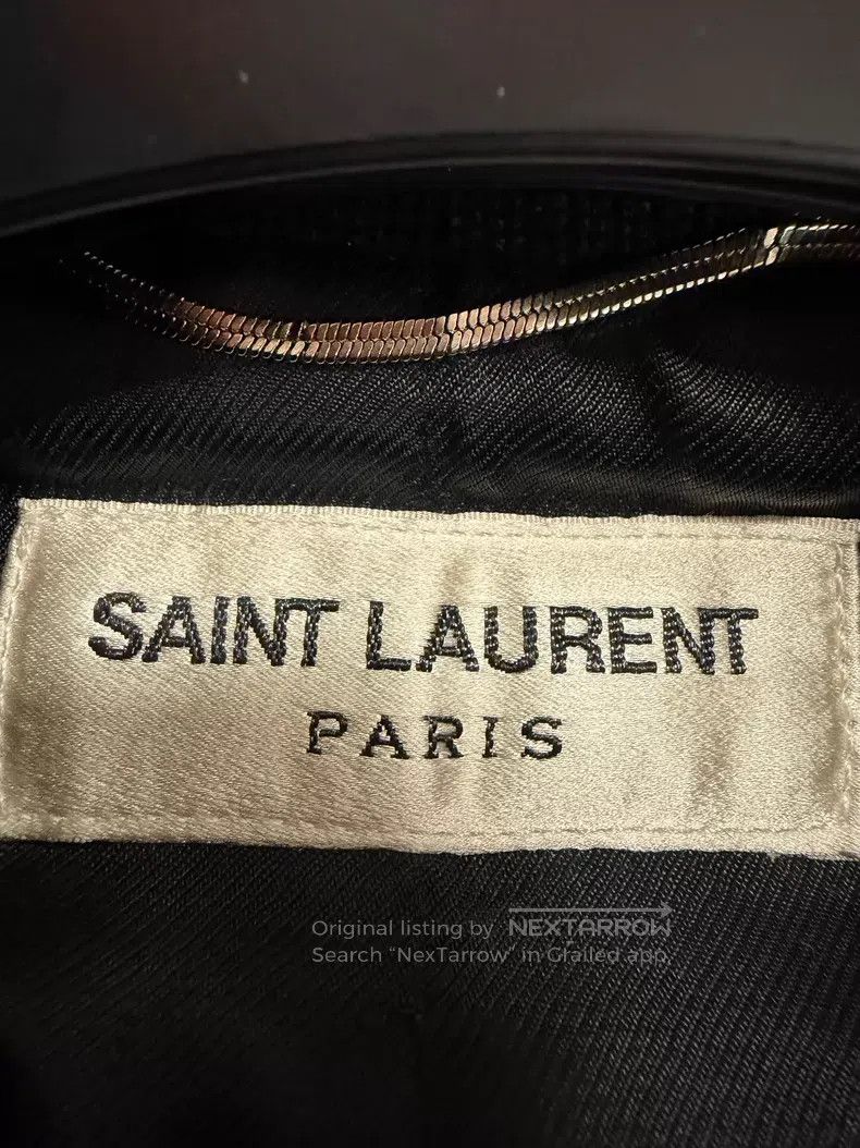 Saint Laurent Paris Saint Laurent Paris Teddy Woolen Baseball Jacket in Dark B Size US S / EU 44-46 / 1 - 2 Thumbnail