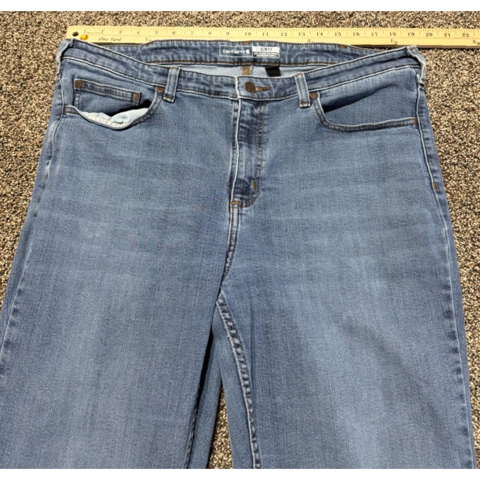 Carhartt Carhartt Slim Fit Jeans Women 18T Blue Denim High Rise 5-Pocket Design 30 Inseam Regular 18 Tall Size 40" / US 18 - 6 Thumbnail