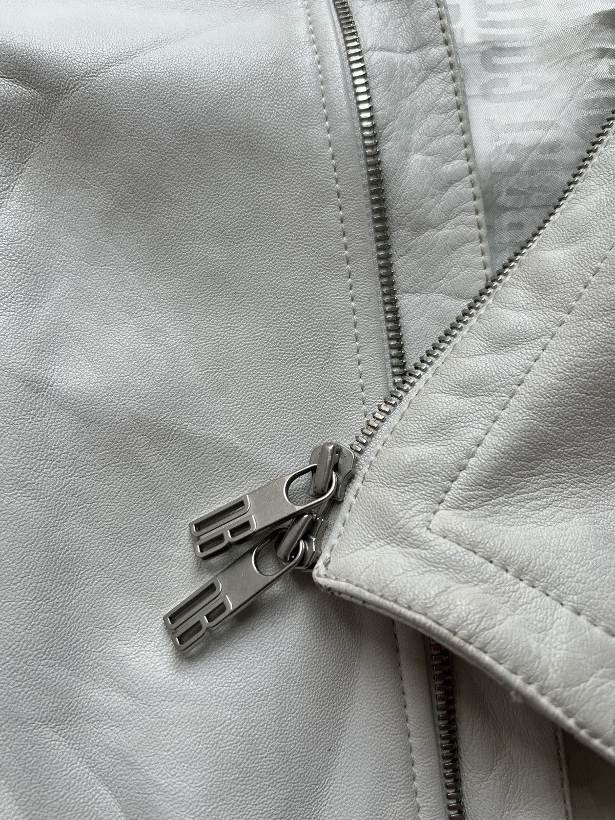 Dirk Bikkembergs Bikkembergs Sport White Leather Jacket Size US L / EU 52-54 / 3 - 5 Thumbnail