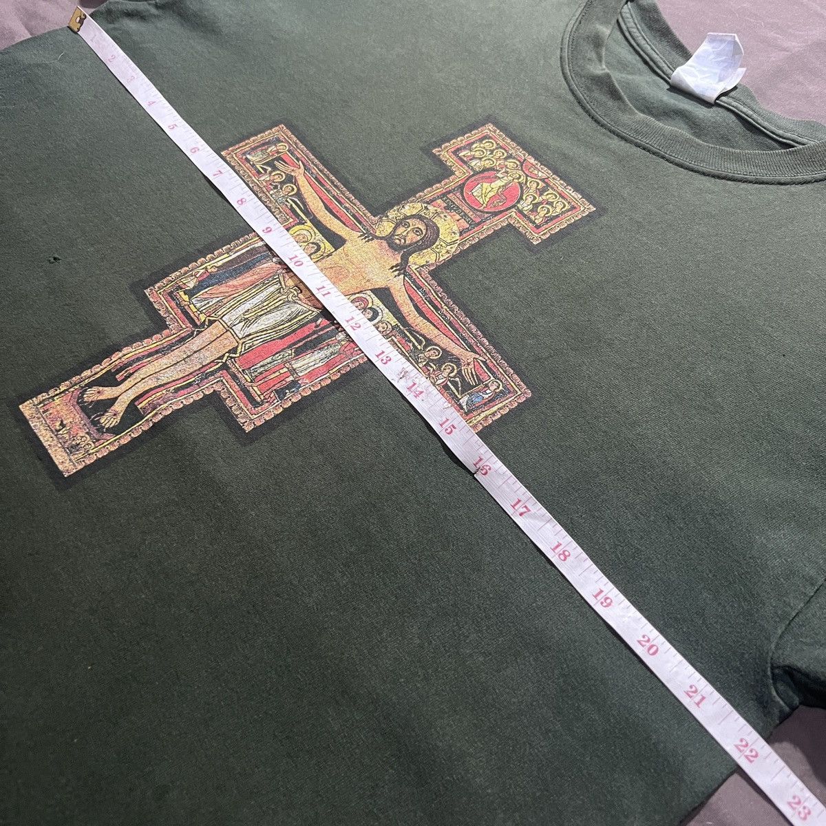 Vintage Vintage Y2K San Damiano Cross Jesus God Bible Holy Tee Faded Size US L / EU 52-54 / 3 - 10 Thumbnail