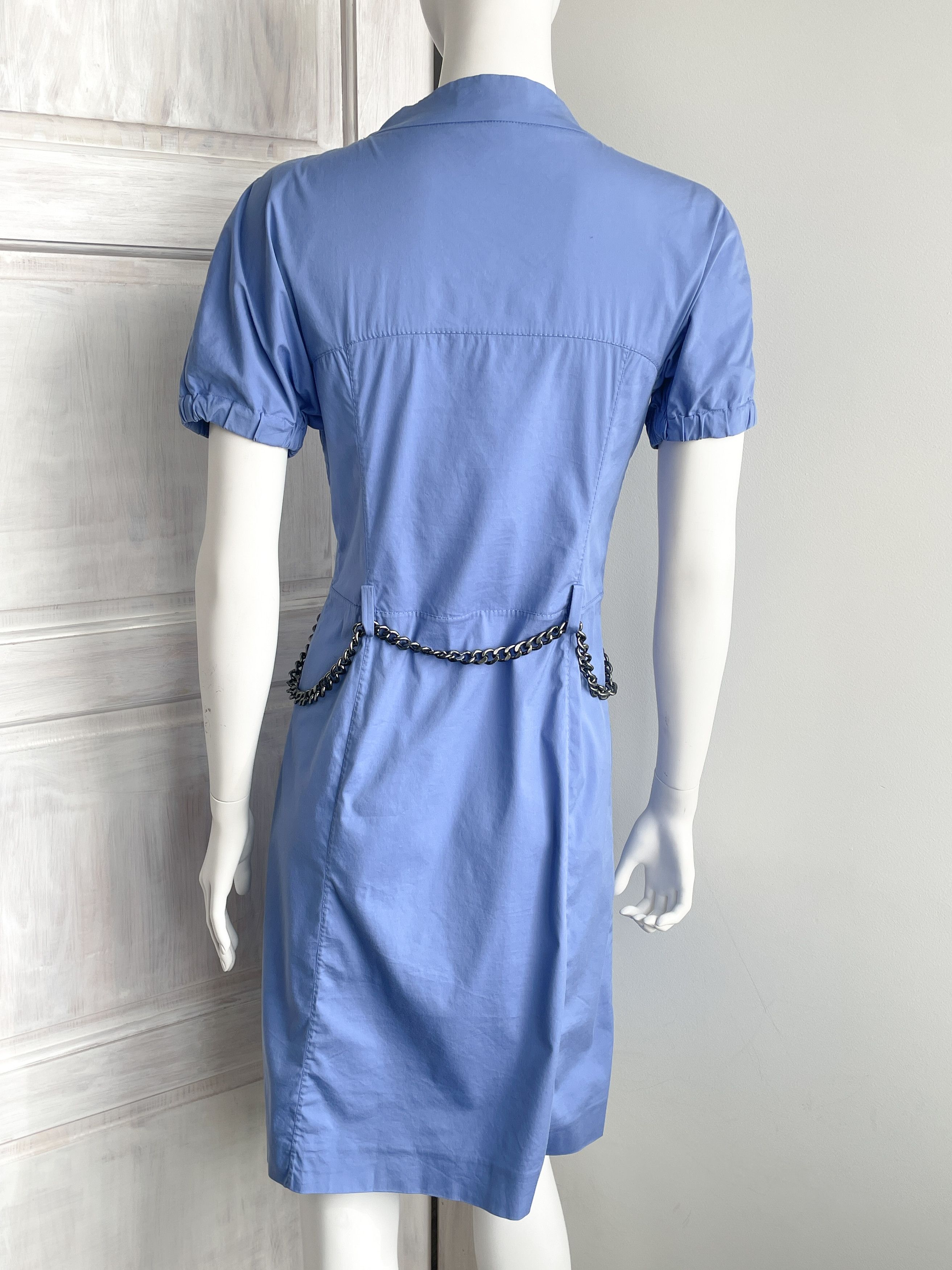 Celine blue cotton dress Size S / US 4 / IT 40 - 4 Thumbnail