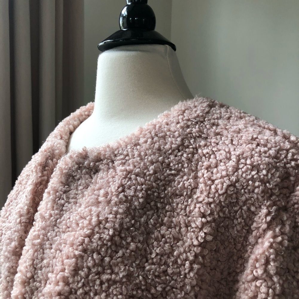 Other Halogen Jewel Neck Teddy Coat Pink NWT L XL Size L / US 10 / IT 46 - 8 Thumbnail
