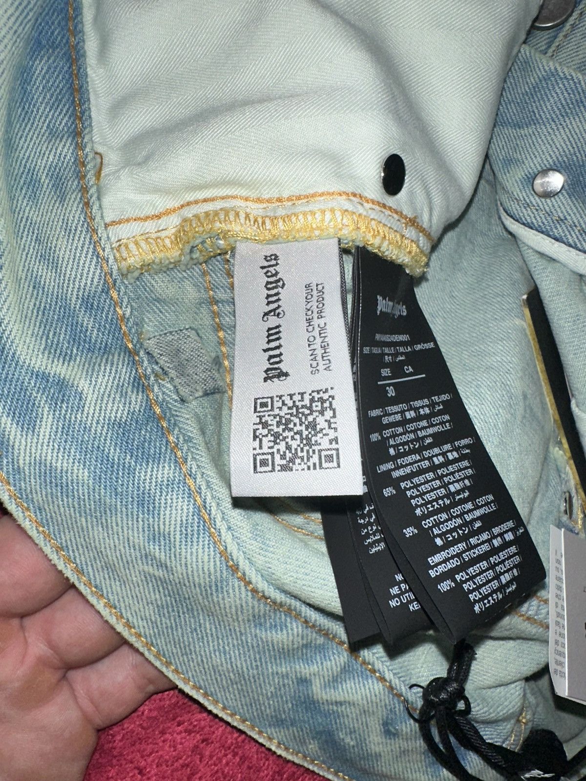 Palm Angels Palm Angels Authentic Men OverDyed Straight Leg Jeans Size US 30 / EU 46 - 7 Thumbnail