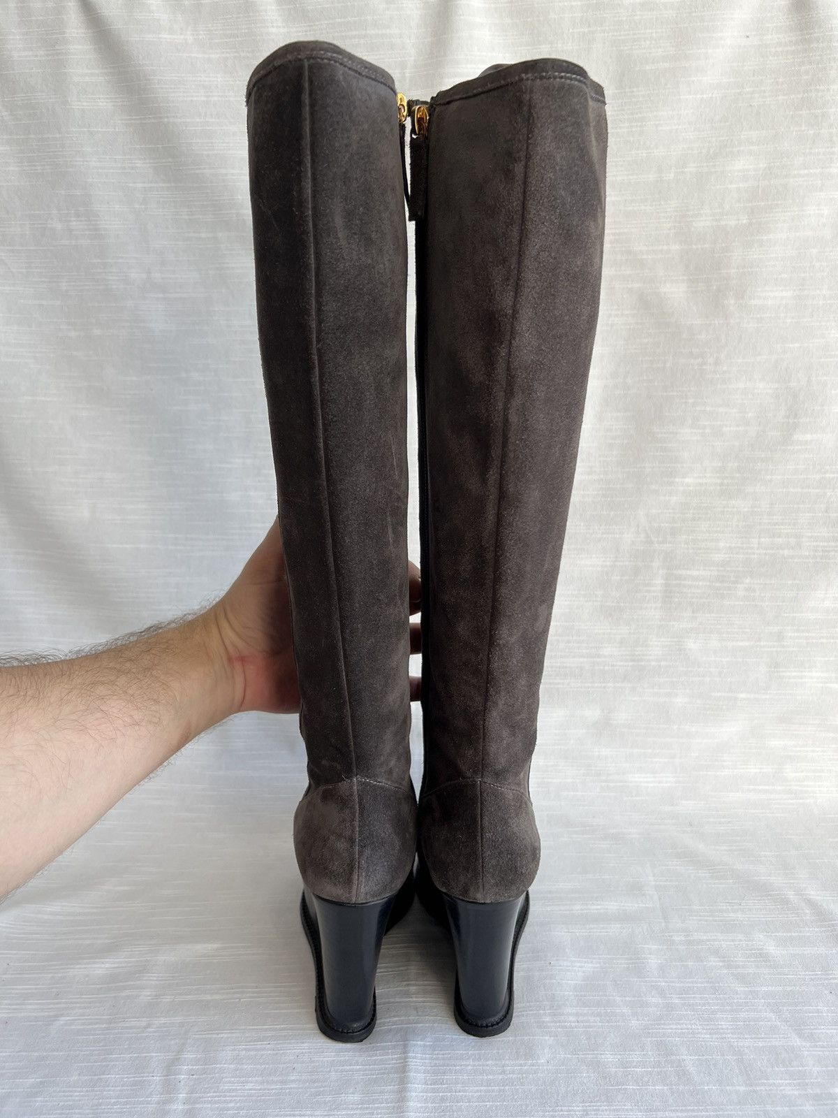Moschino Moschino Knee-High Boots Suede Size US 7 1/2 EU 38 Size US 7.5 / IT 37.5 - 7 Thumbnail