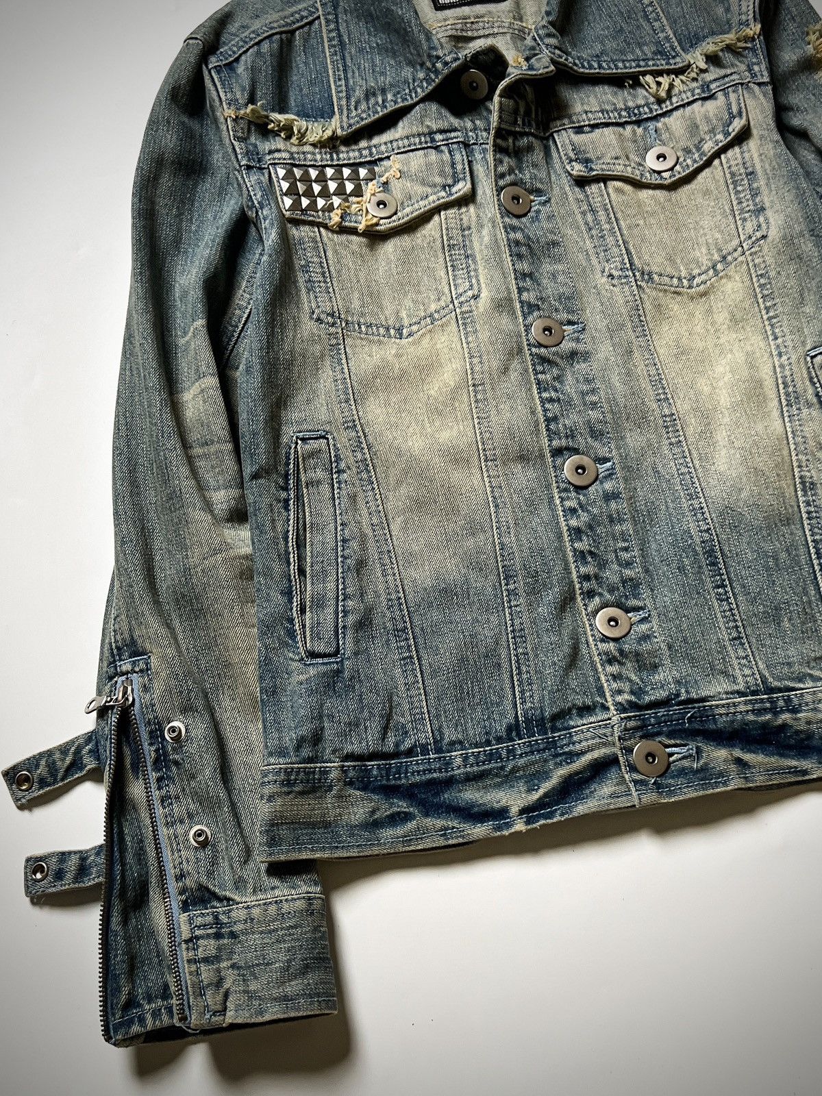 Japanese Brand GLAD NEWS Mudwash Distressed Studded Punk Archive Jacket Y2K Size US S / EU 44-46 / 1 - 5 Thumbnail
