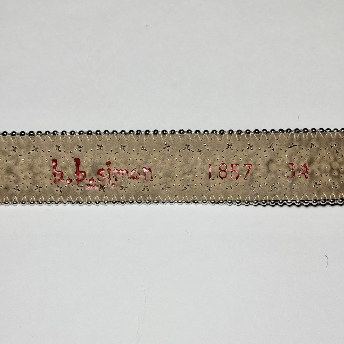 B.B. Simon BB Simon Red Crystal Pony Hair Belt Size 34 - 4 Thumbnail