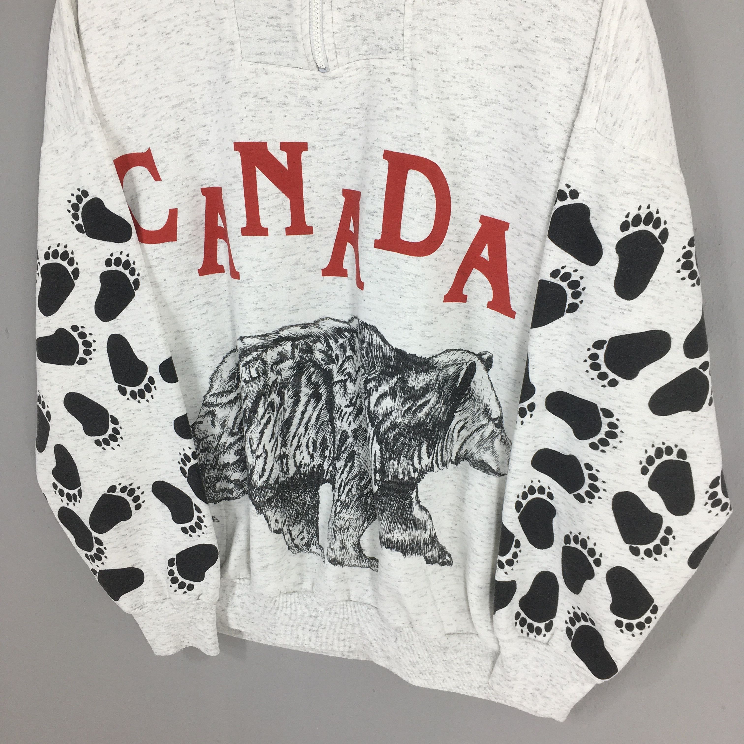 Habitat Vintage Canada Grizzly Bear Half Zipper Sweatshirt 3XLarge Size US XXL / EU 58 / 5 - 3 Thumbnail