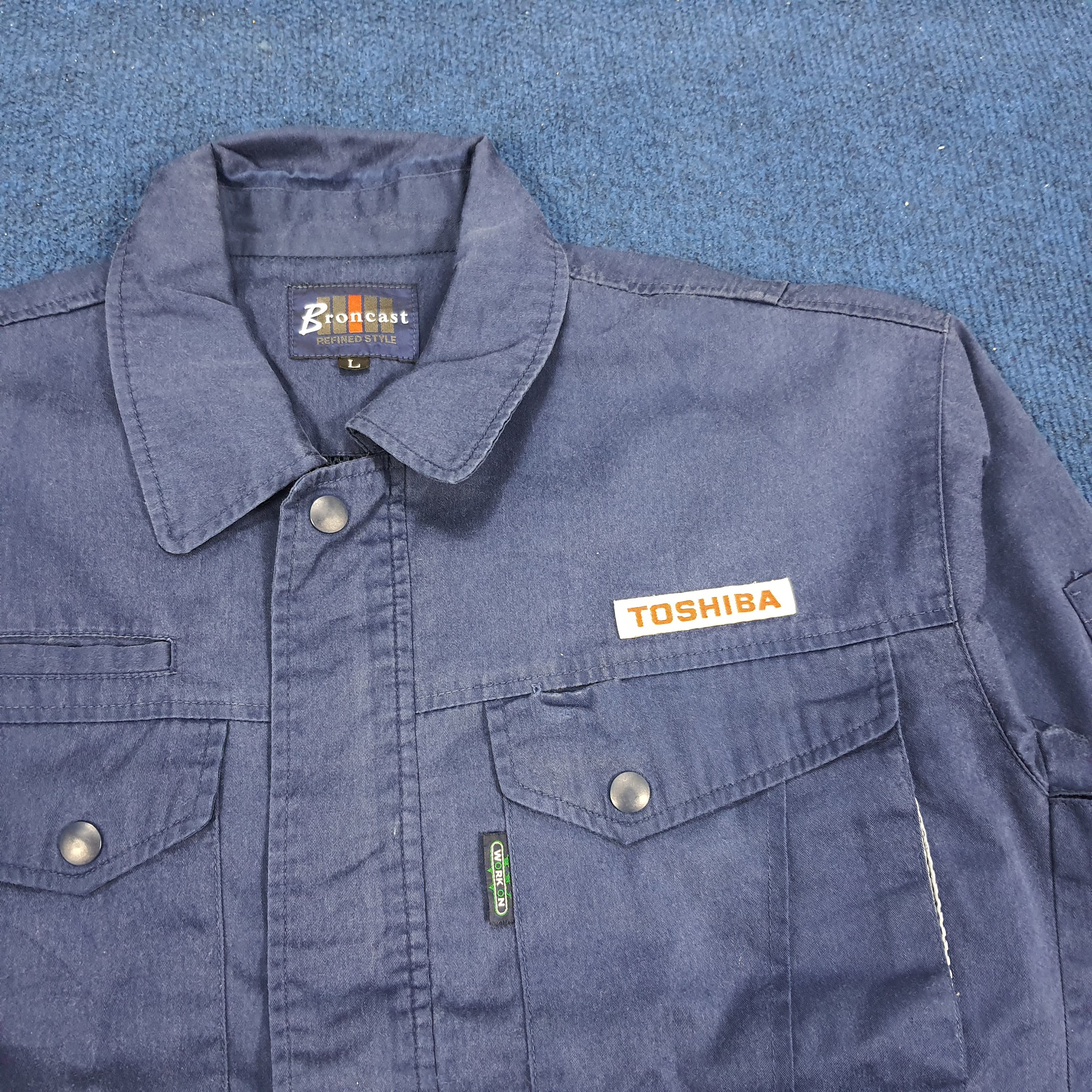 Japanese Brand × Vintage Vintage TOSHIBA Japanese Tech Brand Workwear Jacket Size US M / EU 48-50 / 2 - 2 Thumbnail