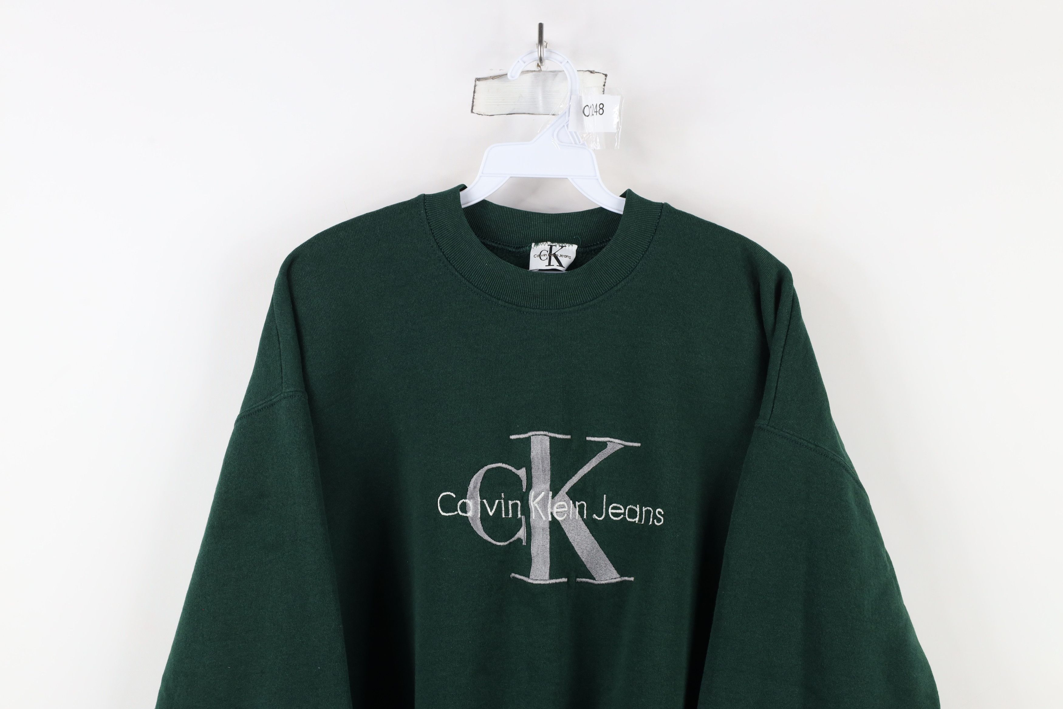Calvin Klein × Vintage Vintage 90s Calvin Klein Jeans Spell Out Crewneck Sweatshirt Size US XL / EU 56 / 4 - 2 Thumbnail