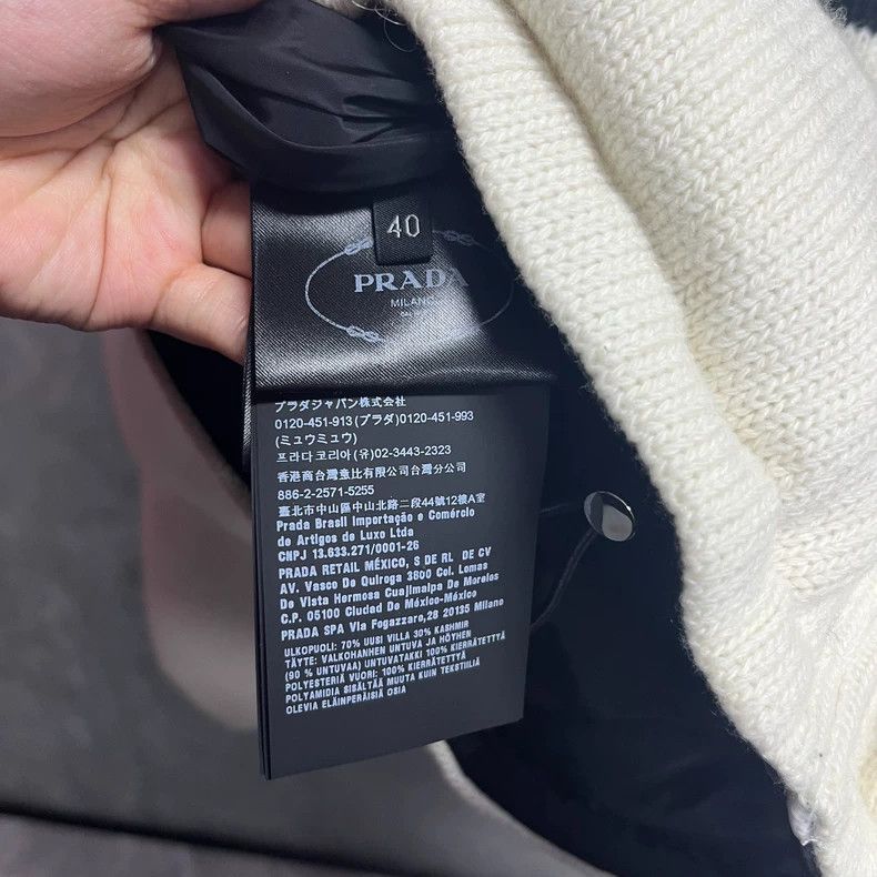 Prada Prada White striped long-sleeved hooded down jacket 2501-Ne Size US XXS / EU 40 - 4 Thumbnail
