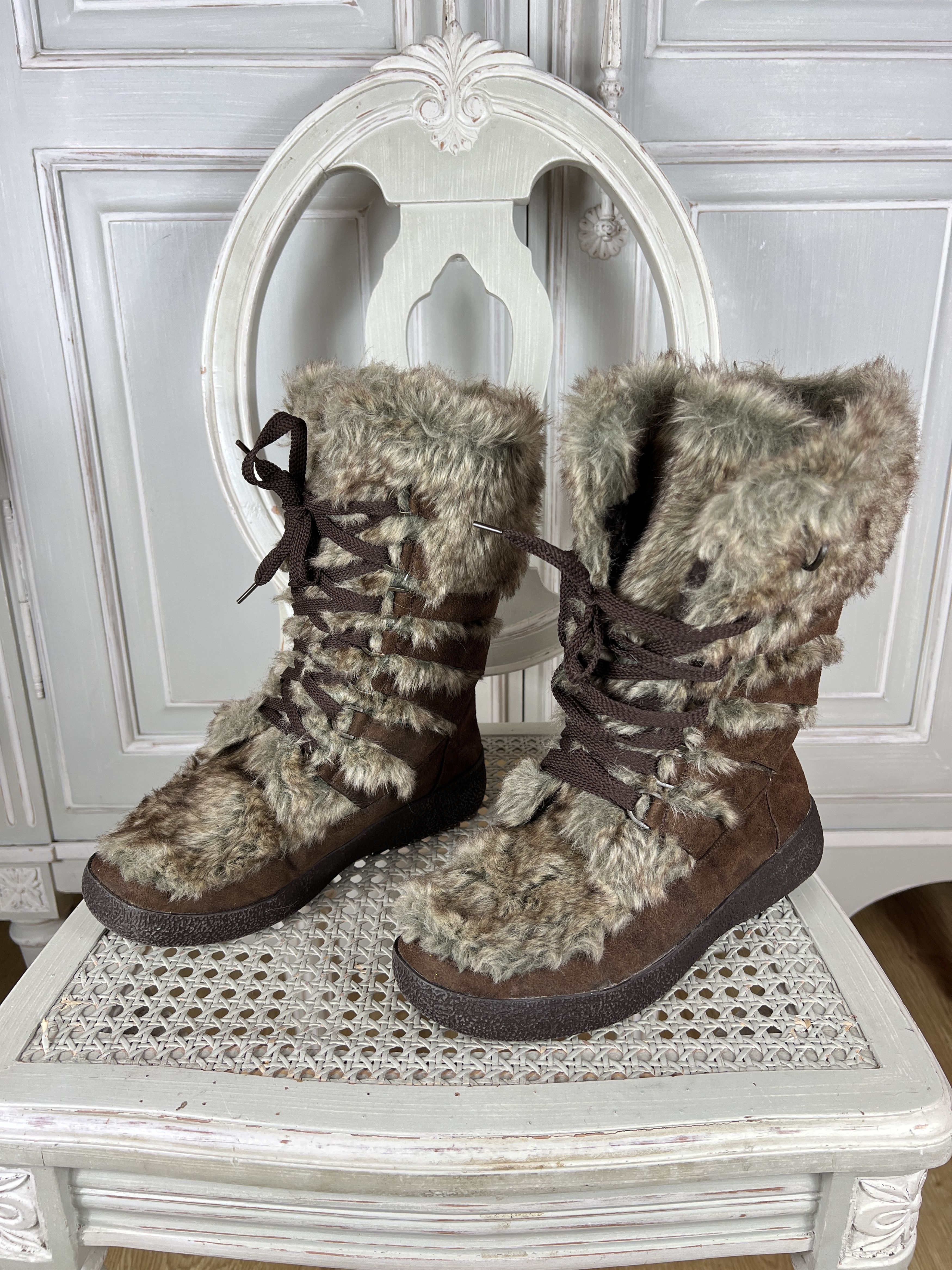 Other GRACELAND HAIR WOOL LINED YETU FUR BOOTS Size US 8 / IT 38 - 4 Thumbnail