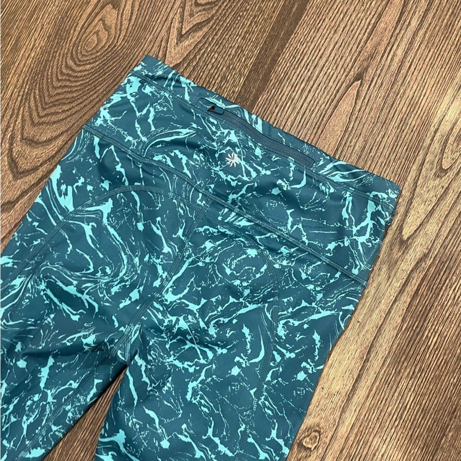 Athleta Athleta Womens Accelerate Blue Ripple Marble Borealis Size 26" / US 2 / IT 38 - 4 Thumbnail