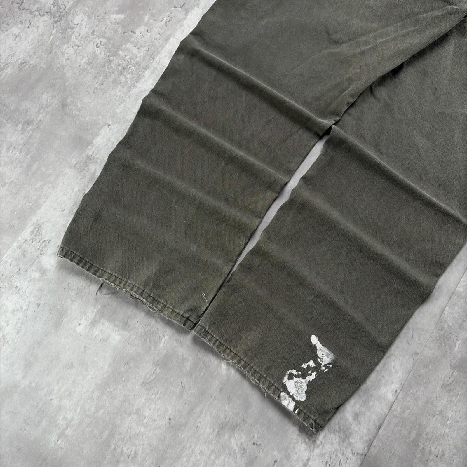 Dickies Y2K Olive Green Dickies Workwear Distressed Carpenter Pants Size US 40 / EU 56 - 4 Thumbnail