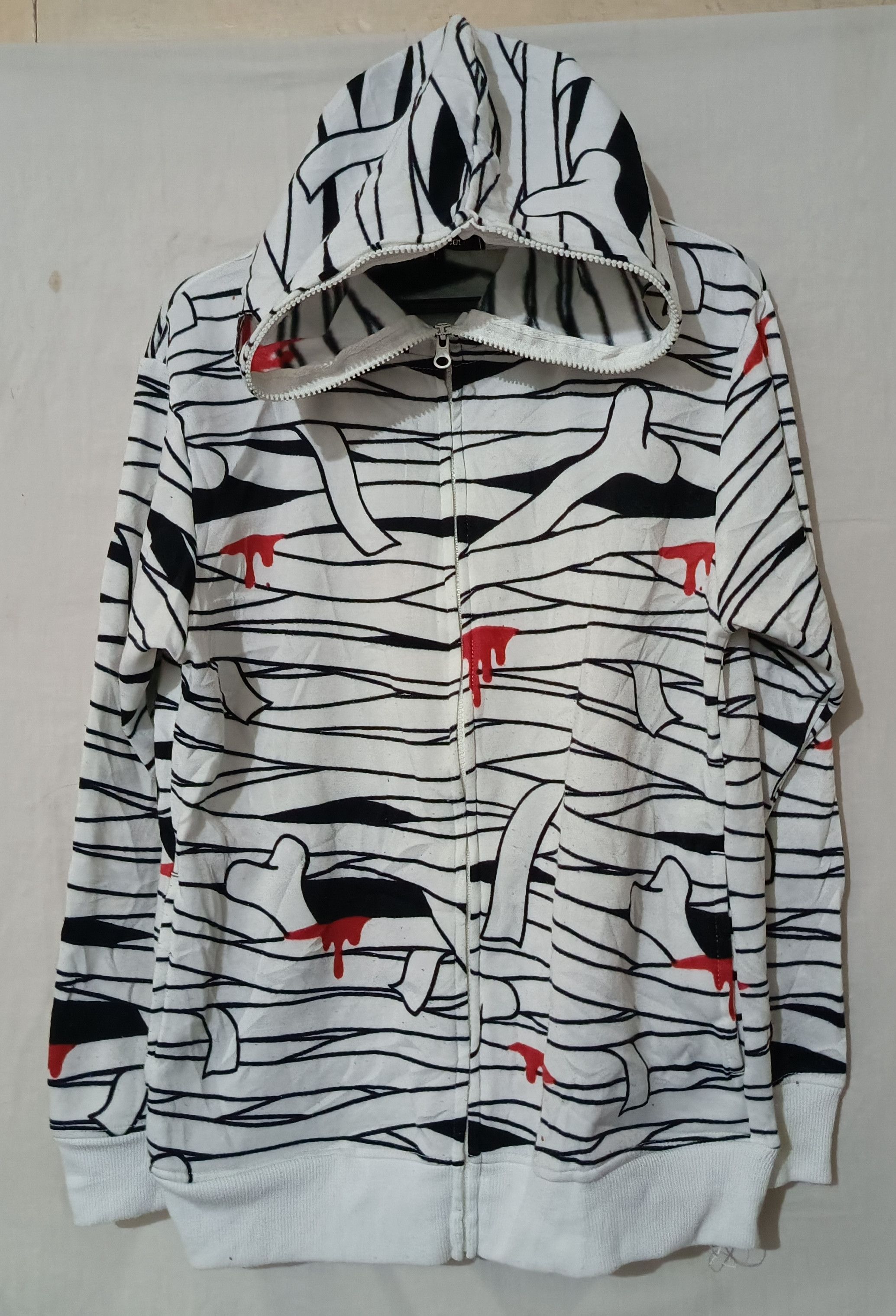 Anime 2000's 3D Mummy Hoodie Zipper Full With Eye Holes Size US L / EU 52-54 / 3 - 3 Thumbnail