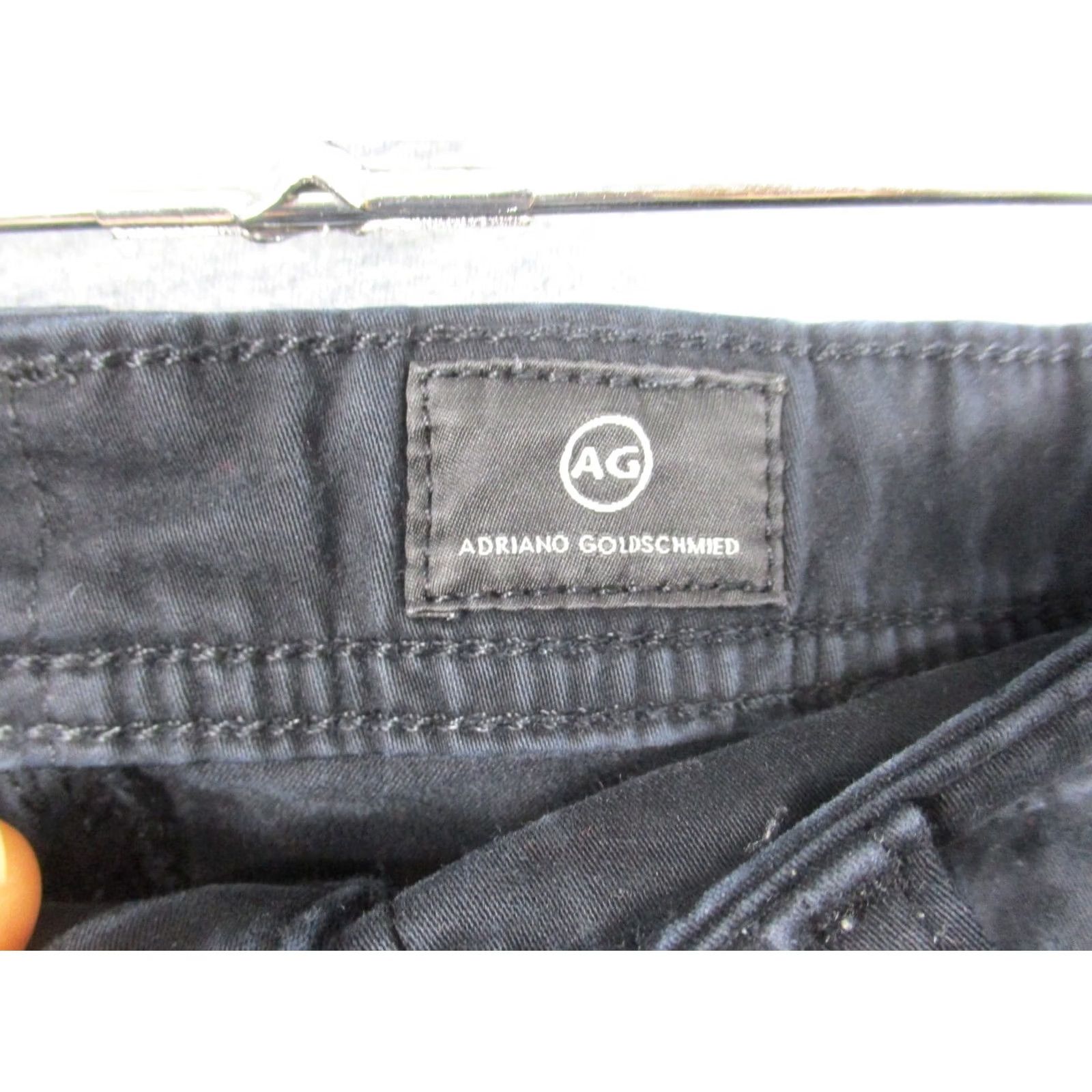 Vintage AG Adriano Goldschmied The Tellis Pants Mens 32x34 Black Slim Chino 5-Pocket Logo USA Modern Blokecore Size US 32 / EU 48 - 4 Thumbnail