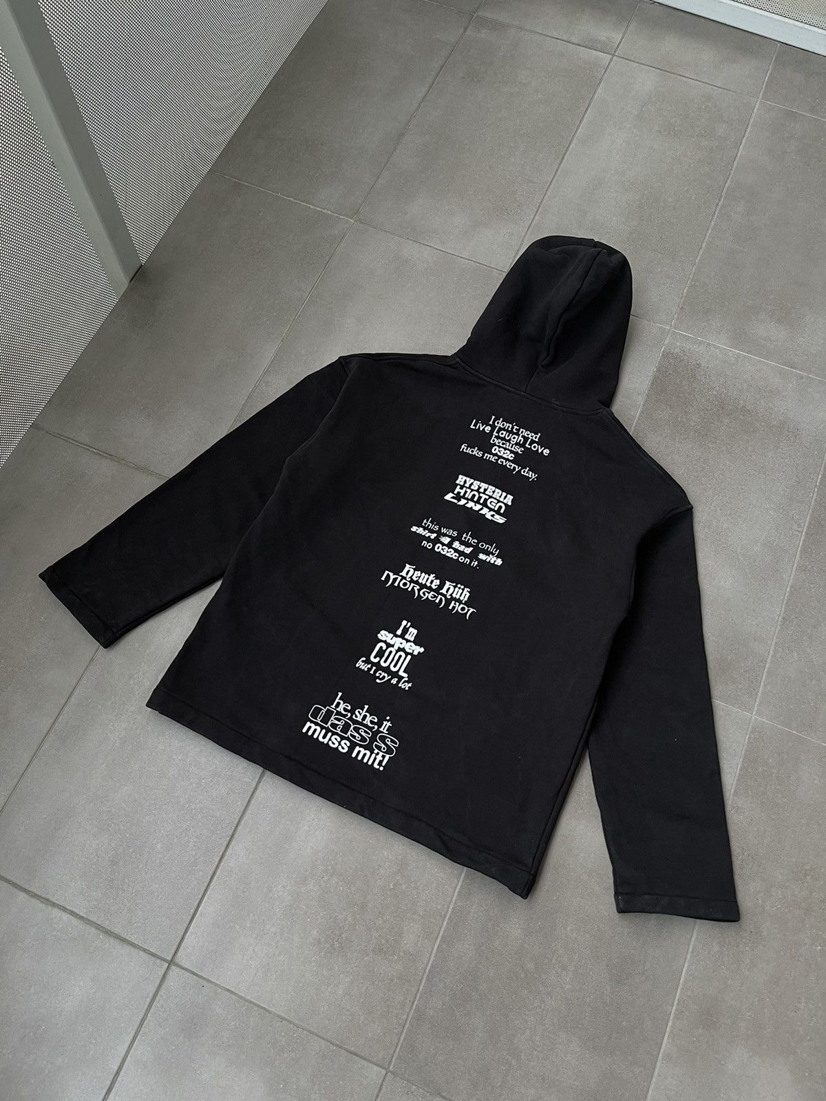 032c SS23 032C "Content" Maxi Black Hoodie Size US M / EU 48-50 / 2 - 12 Thumbnail