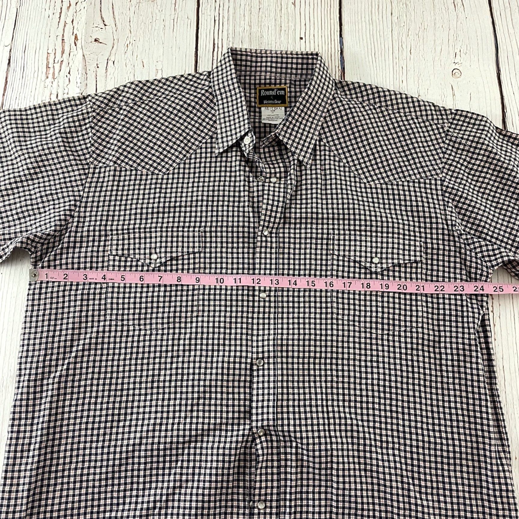 Vintage VINTAGE Round'em Western Gear Short Sleeve Snap Button Front Shirt Mens XL Blue Size US XL / EU 56 / 4 - 3 Thumbnail