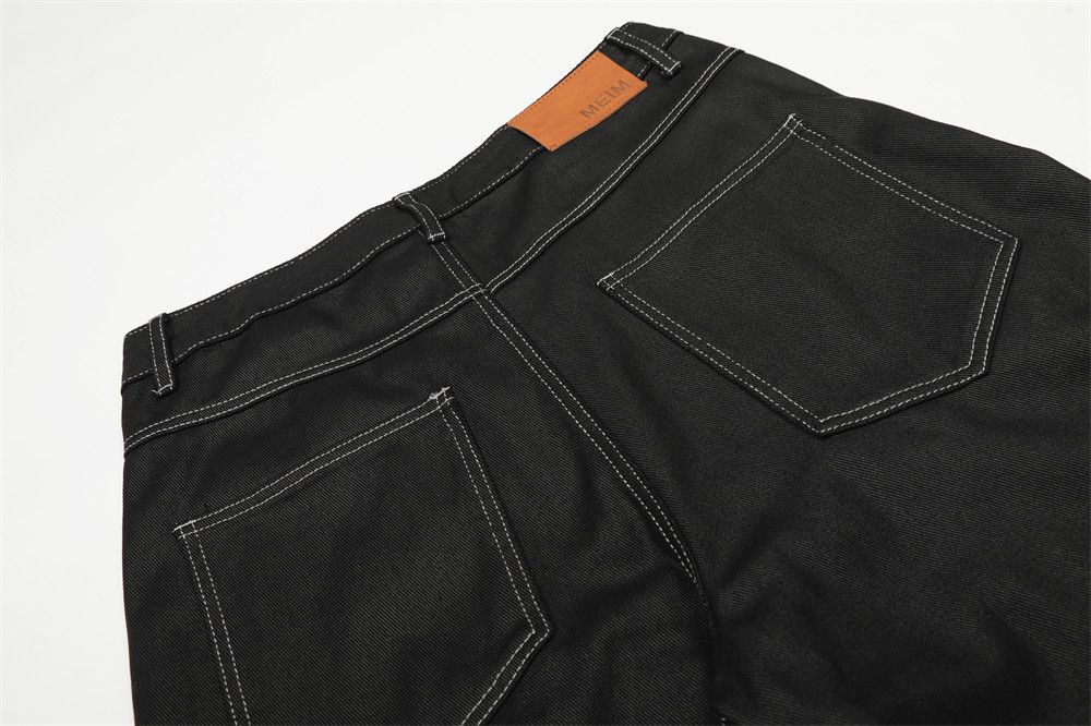 Jean Men's patchwork letter print workwear curved jeans Size US 32 / EU 48 - 6 Thumbnail