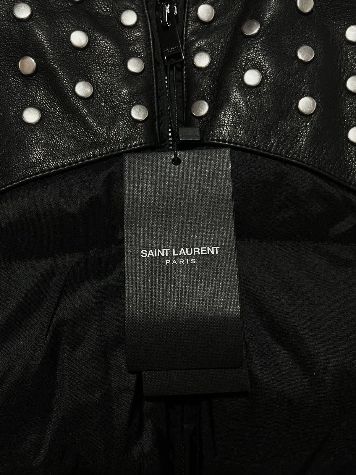 Saint Laurent Paris SAINT LAURENT PARIS 2014 STUDDED PUFFER x LEATHER JACKET Size US S / EU 44-46 / 1 - 3 Thumbnail