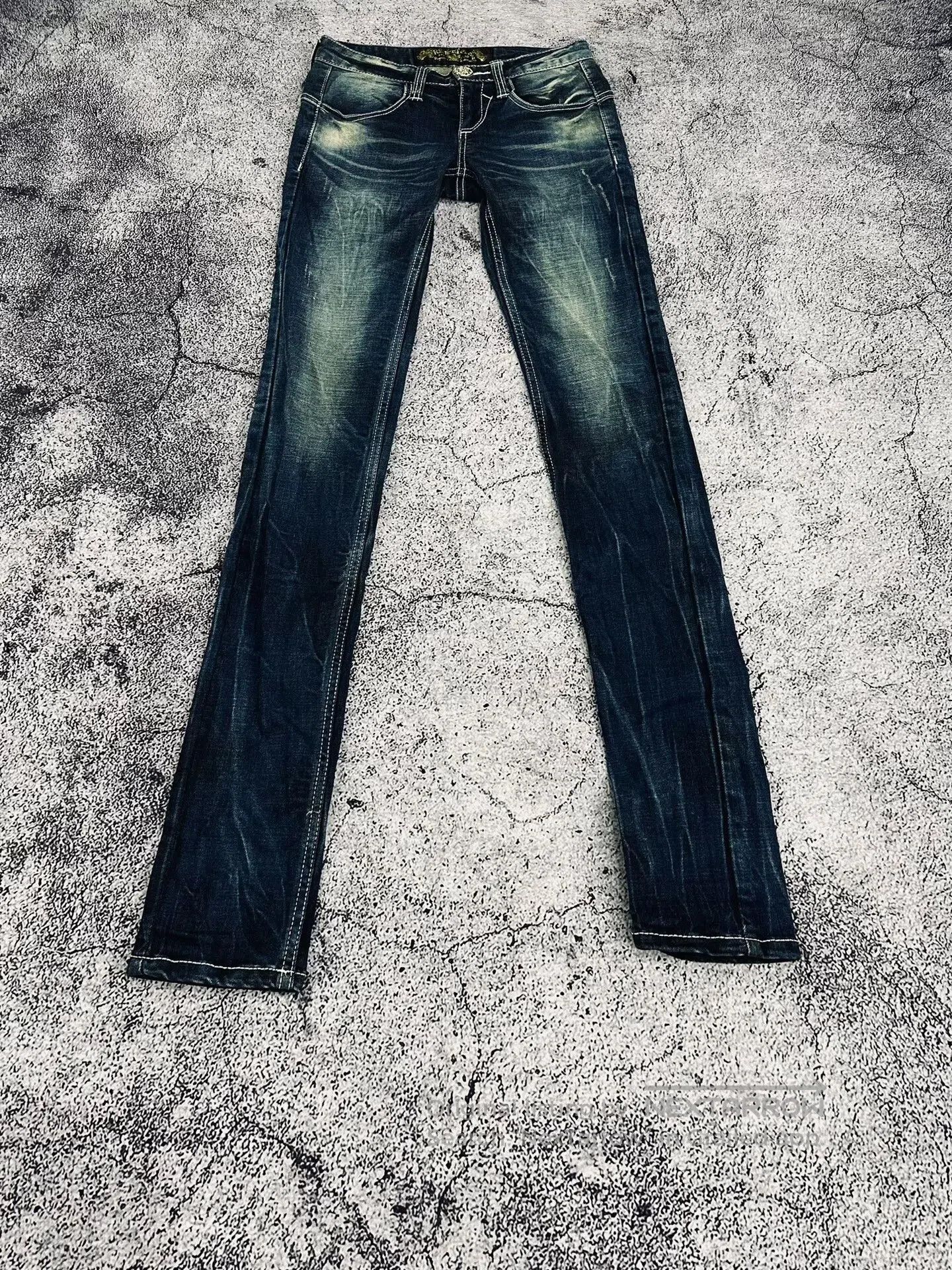 Japanese Brand Rock Revival Vintage Wash Straight Leg Jeans. Size 24" / US 00 / IT 34 - 3 Thumbnail