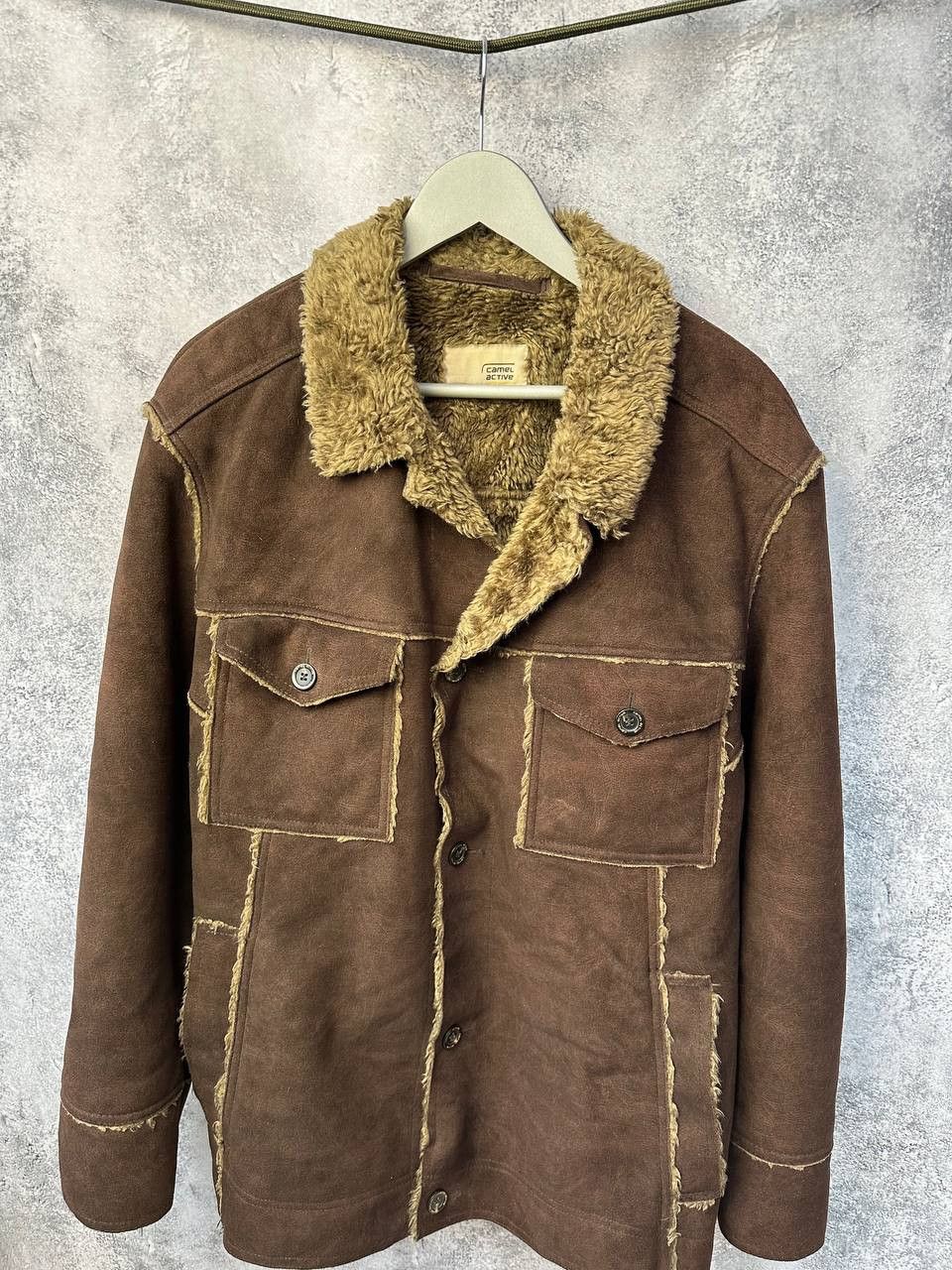 camel active Camel Active Shearling Jacket Brown Suede Look Warm Stylish Size US L / EU 52-54 / 3 - 1 Thumbnail